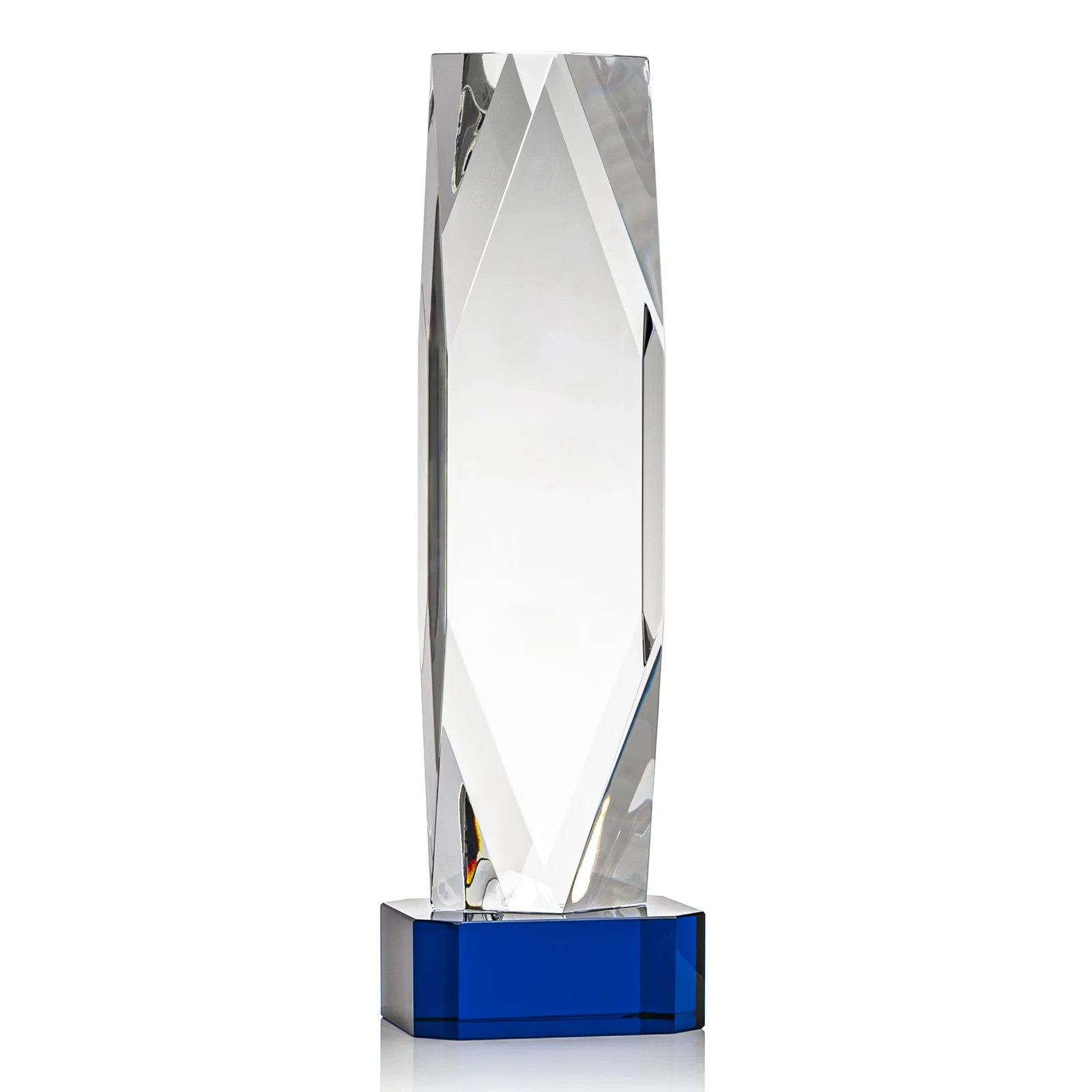 Custom printed Optical Crystal Award with a Faceted Diamond Window for team milestone celebrations