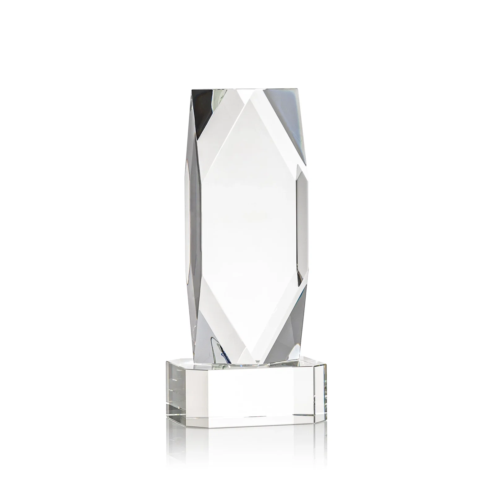 Custom printed Optical Crystal Award with a Faceted Diamond Window for donor appreciation
