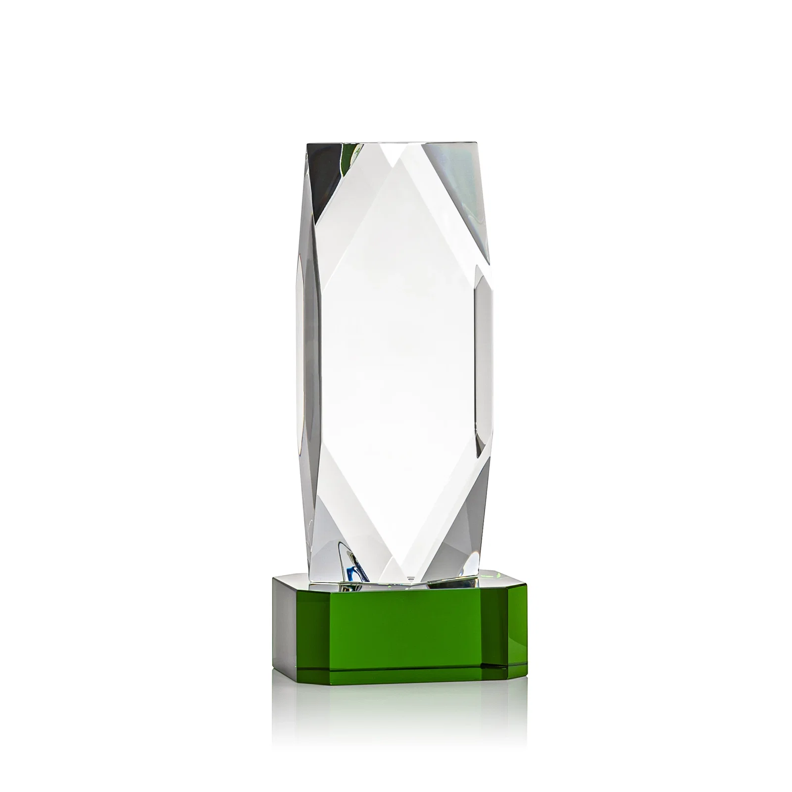 Custom printed Optical Crystal Award with a Faceted Diamond Window for volunteer appreciation