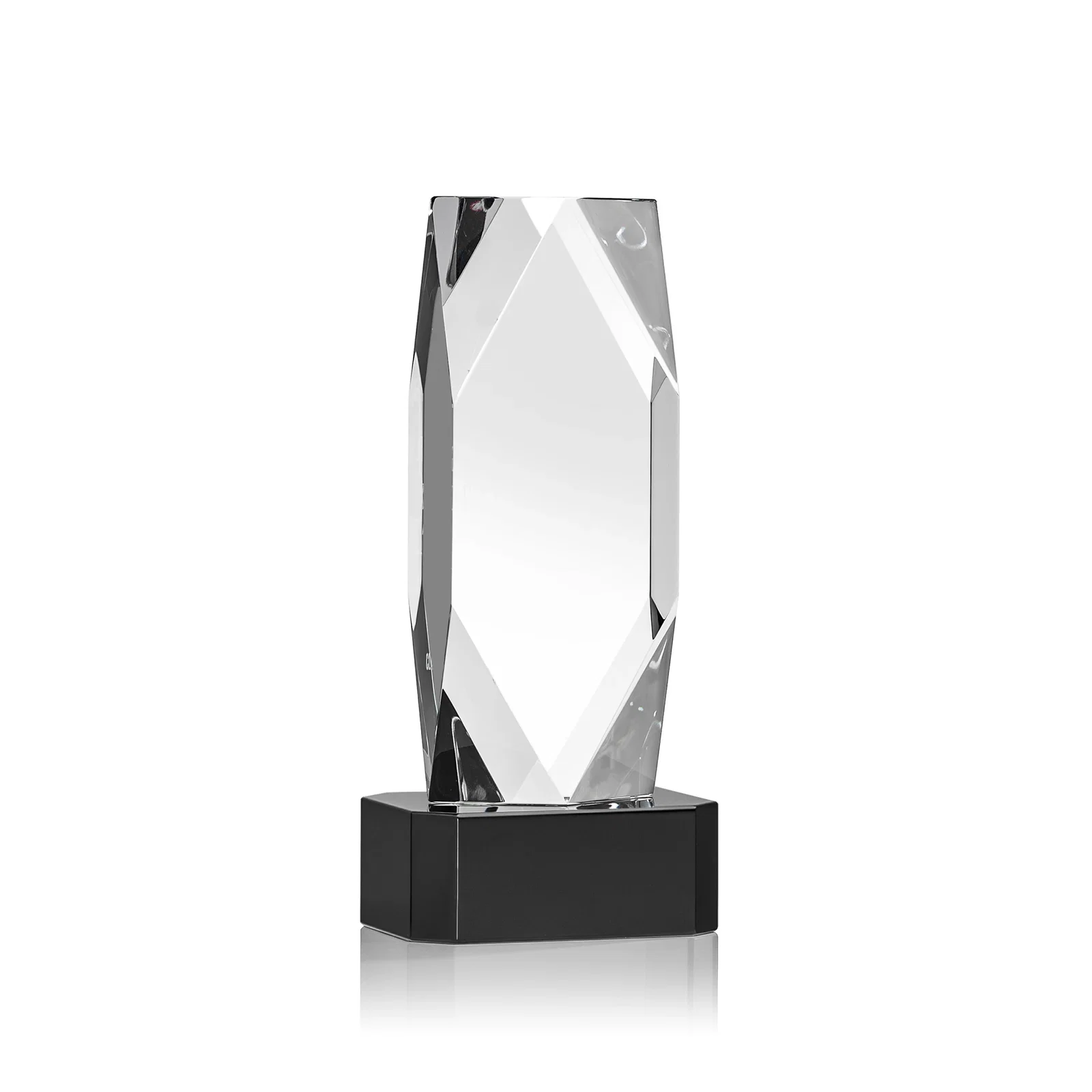 Customized Optical Crystal Award with a Faceted Diamond Window for employee recognition