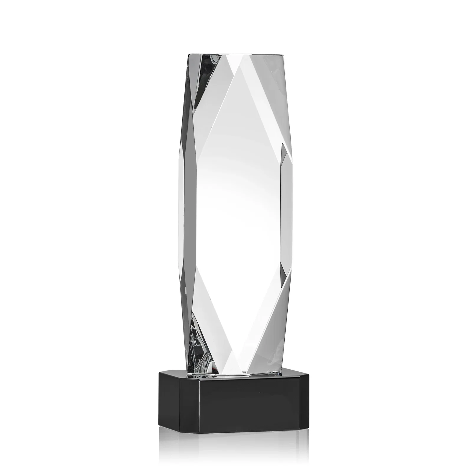 Customized Optical Crystal Award with a Faceted Diamond Window for corporate award ceremonies