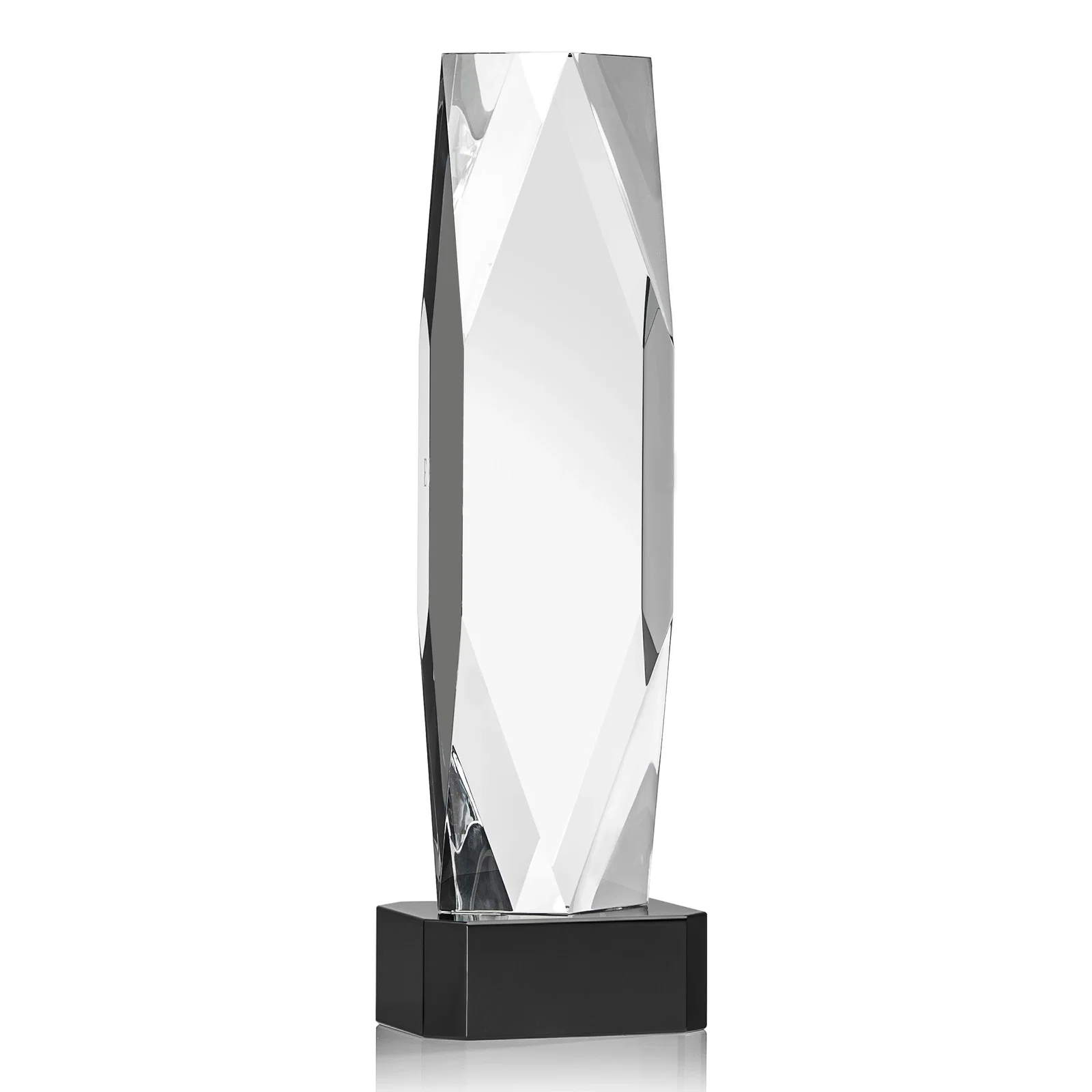 Customized Optical Crystal Award with a Faceted Diamond Window for service anniversary gifts