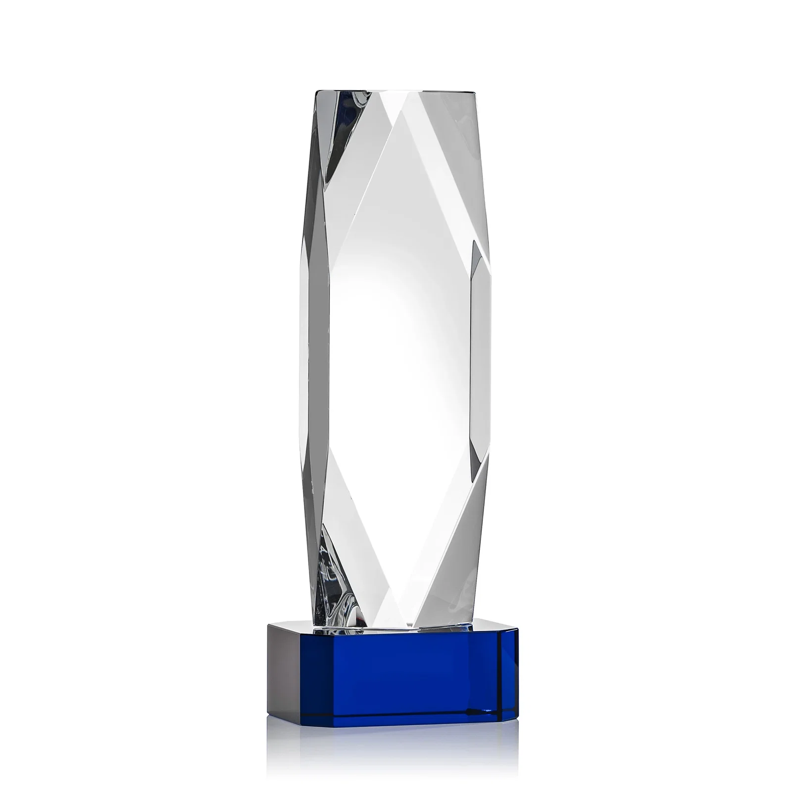Customized Optical Crystal Award with a Faceted Diamond Window for retirement presentations