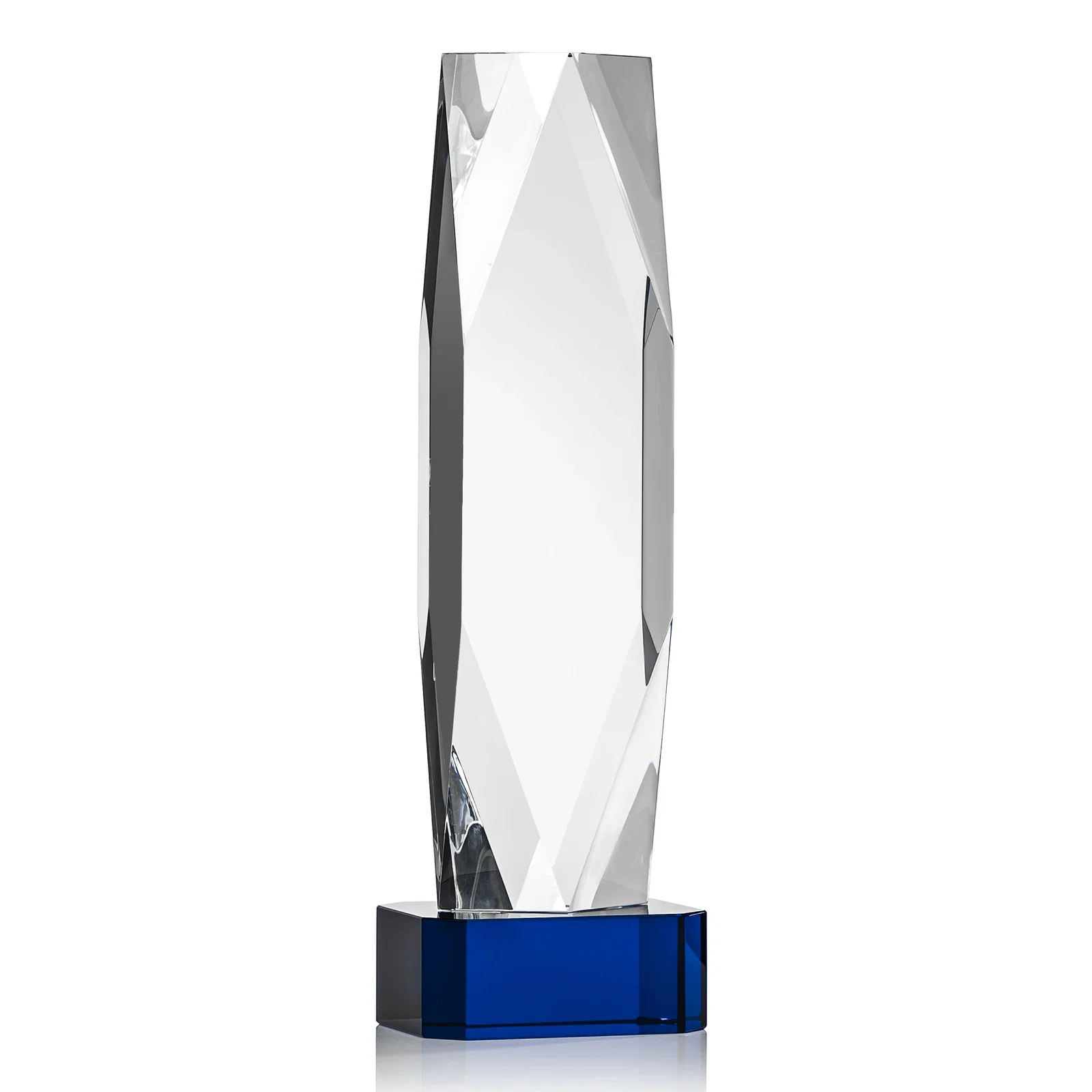 Customized Optical Crystal Award with a Faceted Diamond Window for team milestone celebrations