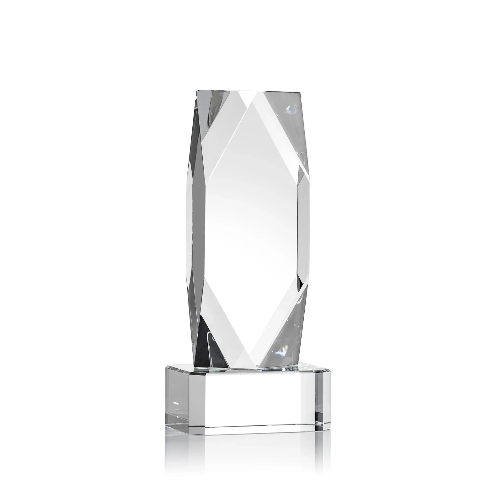 Customized Optical Crystal Award with a Faceted Diamond Window for donor appreciation