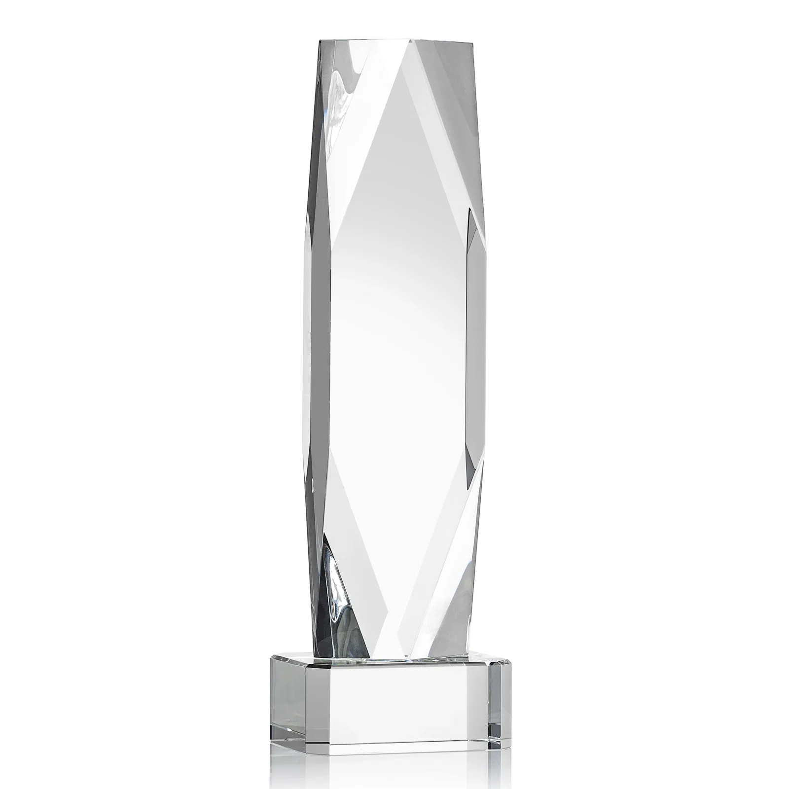 Customized Optical Crystal Award with a Faceted Diamond Window for safety achievement programs