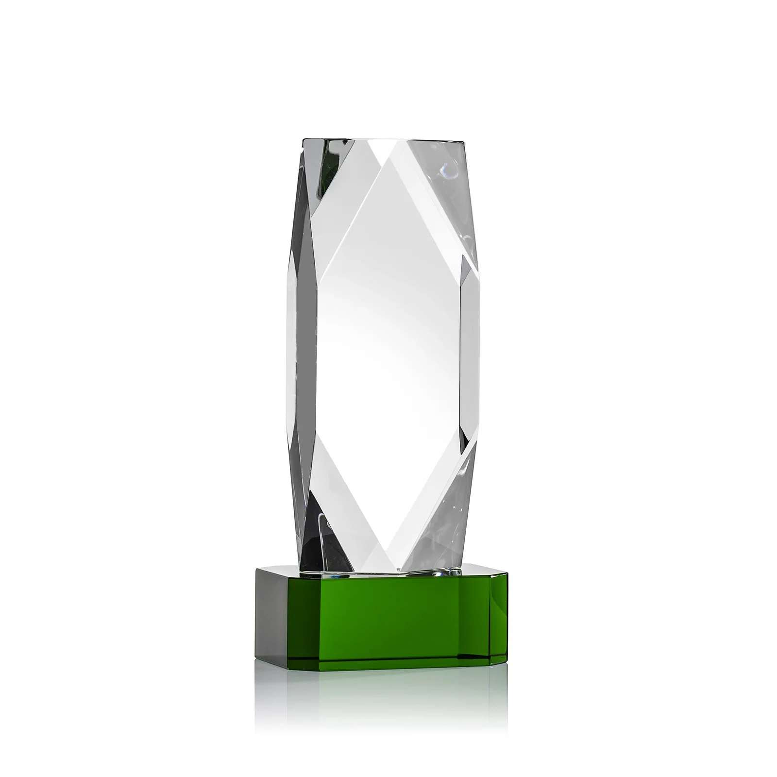 Customized Optical Crystal Award with a Faceted Diamond Window for volunteer appreciation