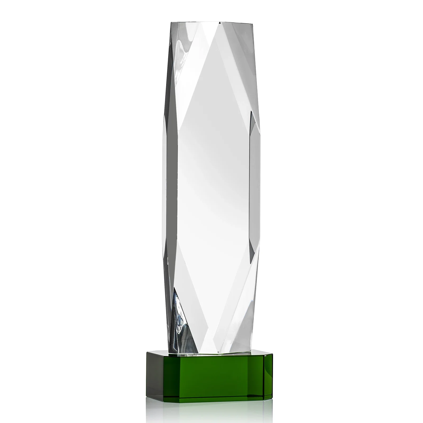Customized Optical Crystal Award with a Faceted Diamond Window for company anniversary events