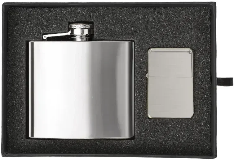 Custom Flask and Lighter Gift Set — view 2