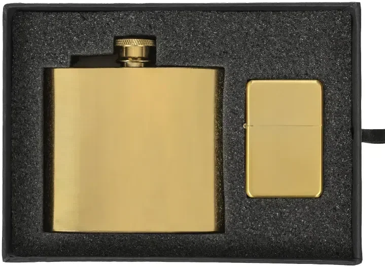 Custom Flask and Lighter Gift Set — view 3