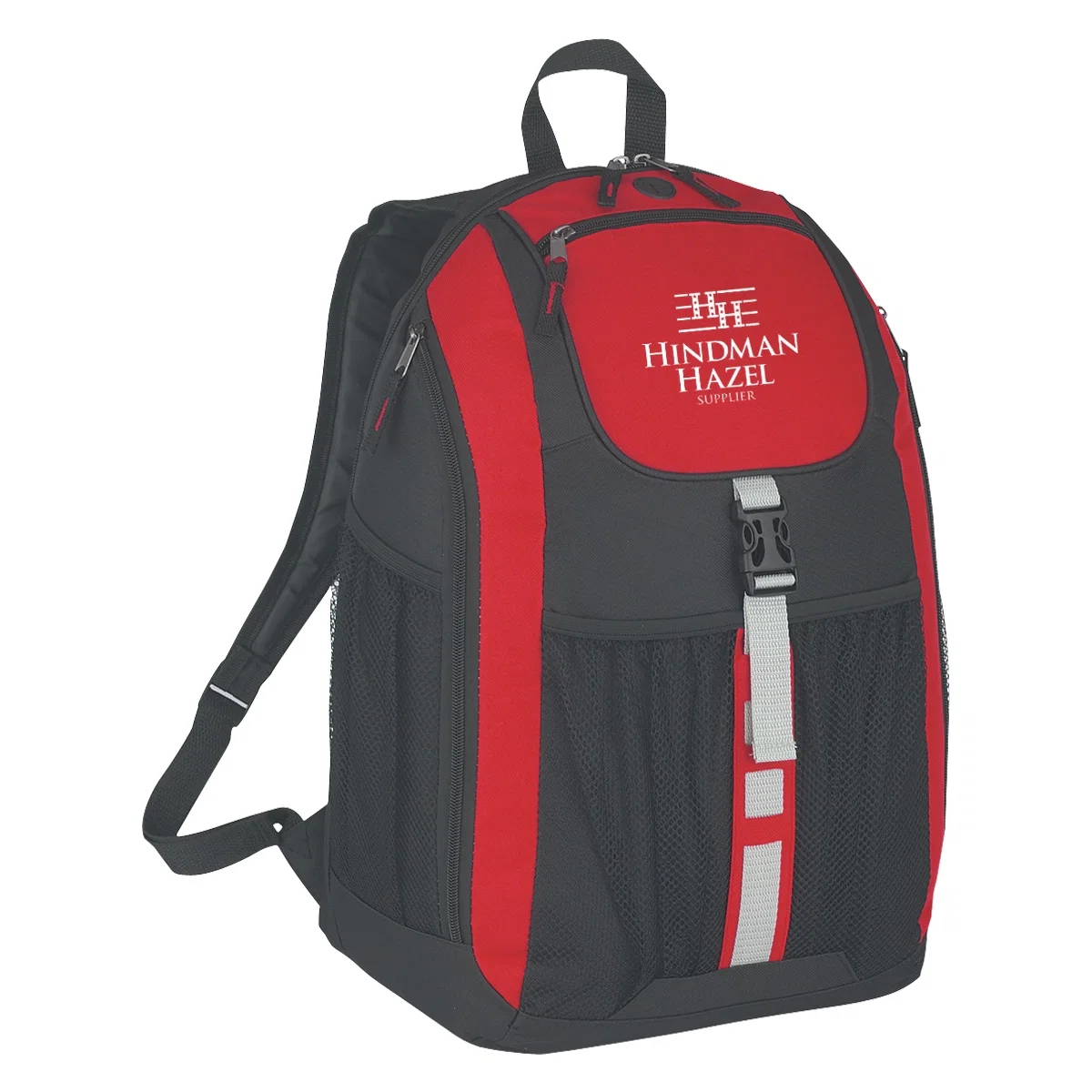 Front zippered pocket detail on the pack