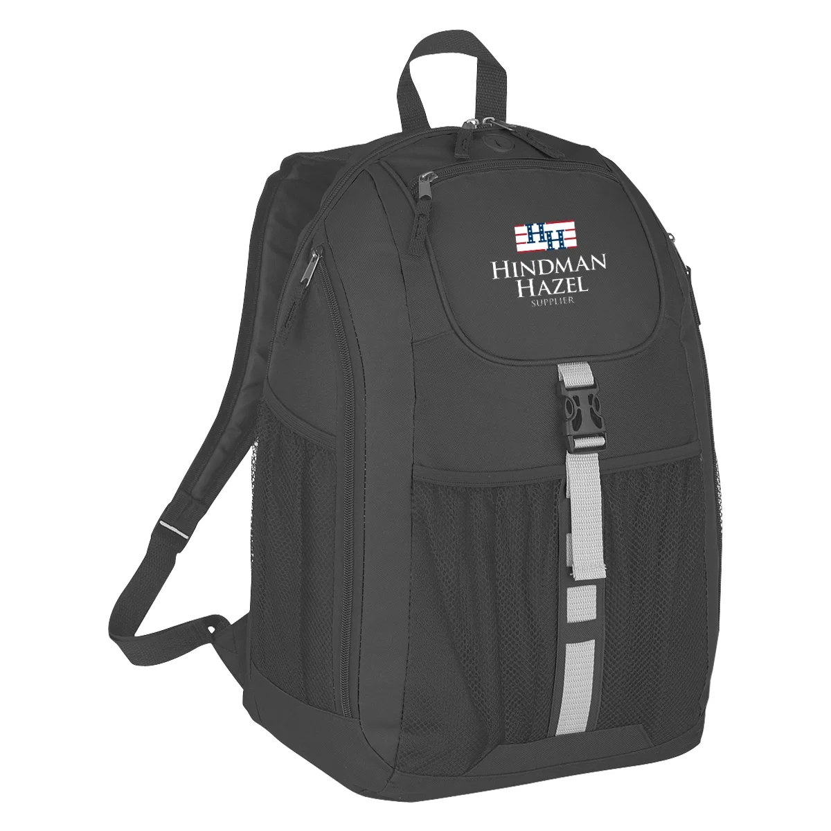 Student wearing the backpack over one shoulder