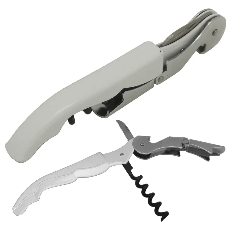 Deluxe Double-Hinged Corkscrew & Opener. Stainless steel folding corkscrew and bottle opener for restaurant wine service, vie