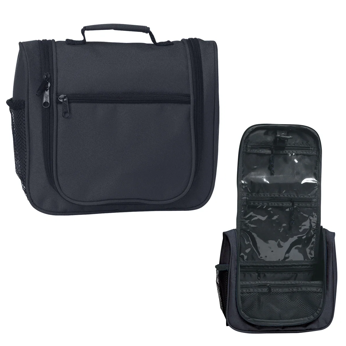 Inside of the travel case shown fully opened