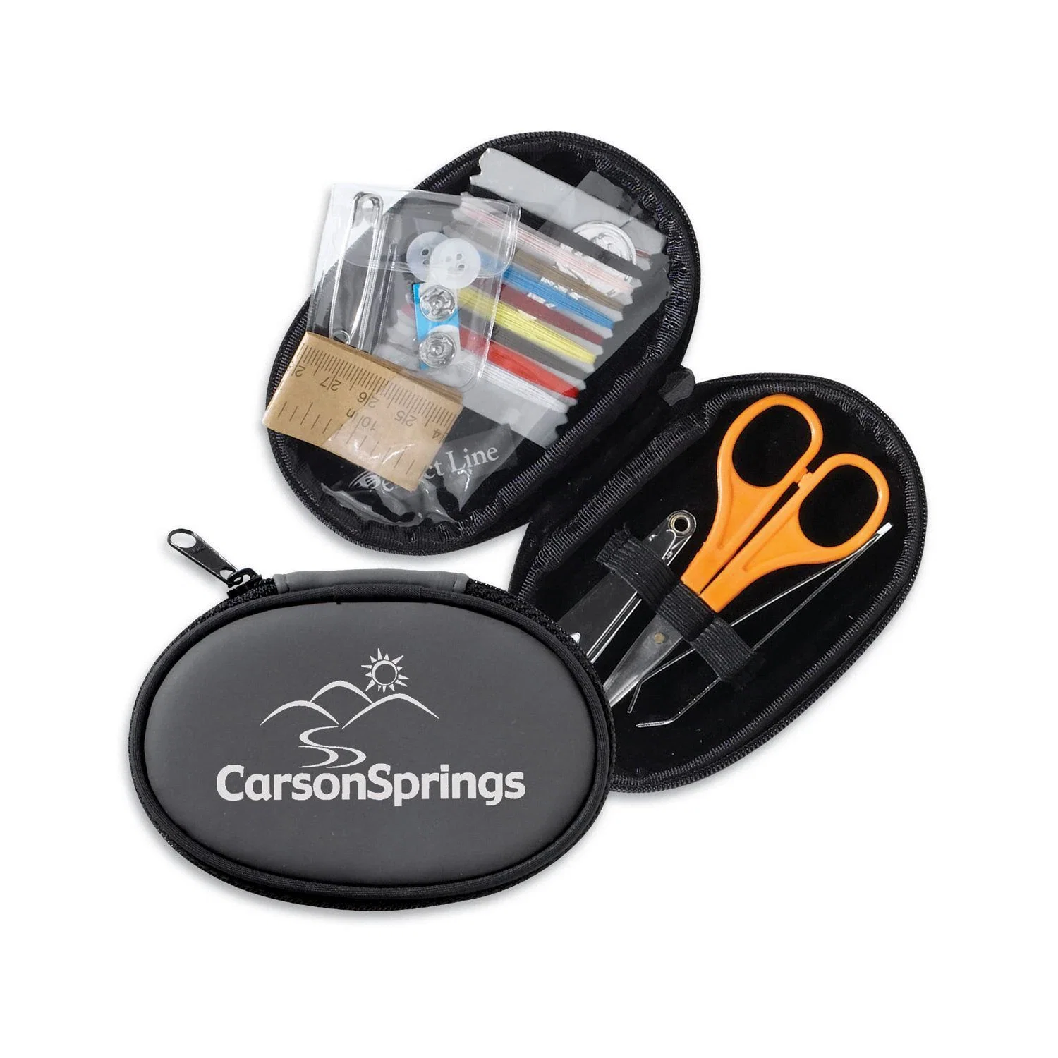 Imprinted Deluxe Sewing/Nail Care Set — Gray — view 2