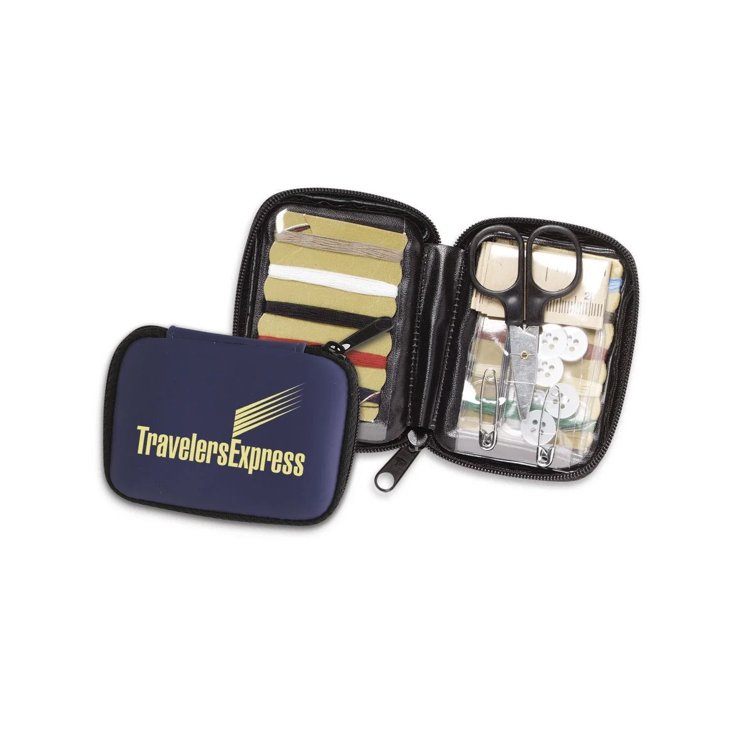 Logo Deluxe Travel Sewing Kit — Blue — view 3