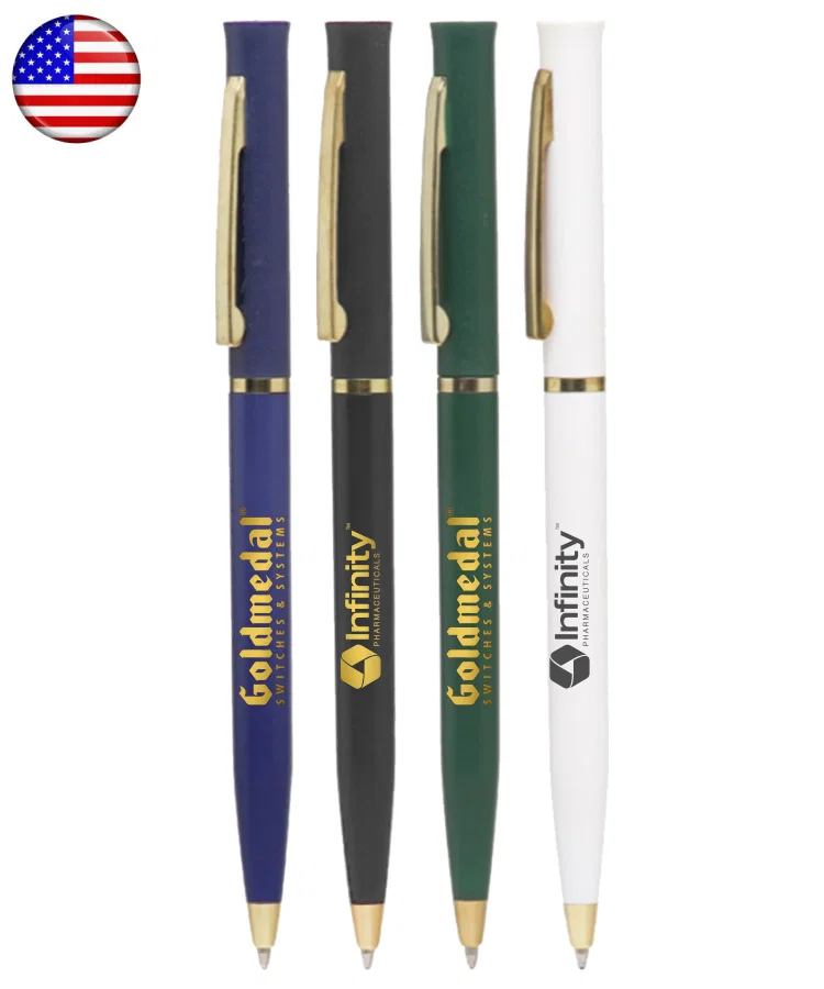 Deluxe Twister Ballpoint Pen with Gold Ring