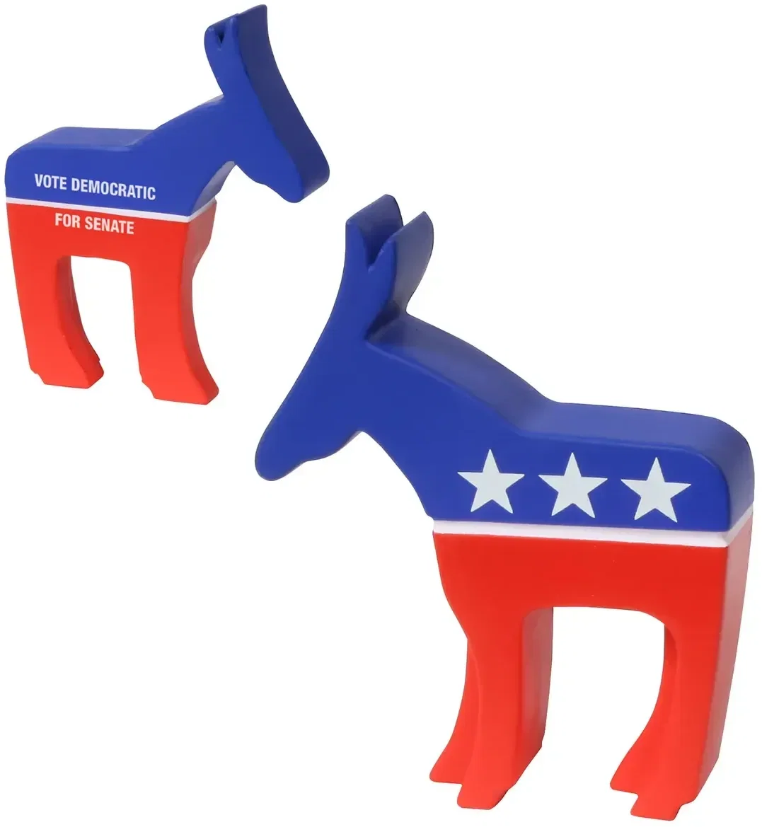 Custom Democratic donkey-shaped promotional stress reliever squeeze toy for branded campaign giveaways