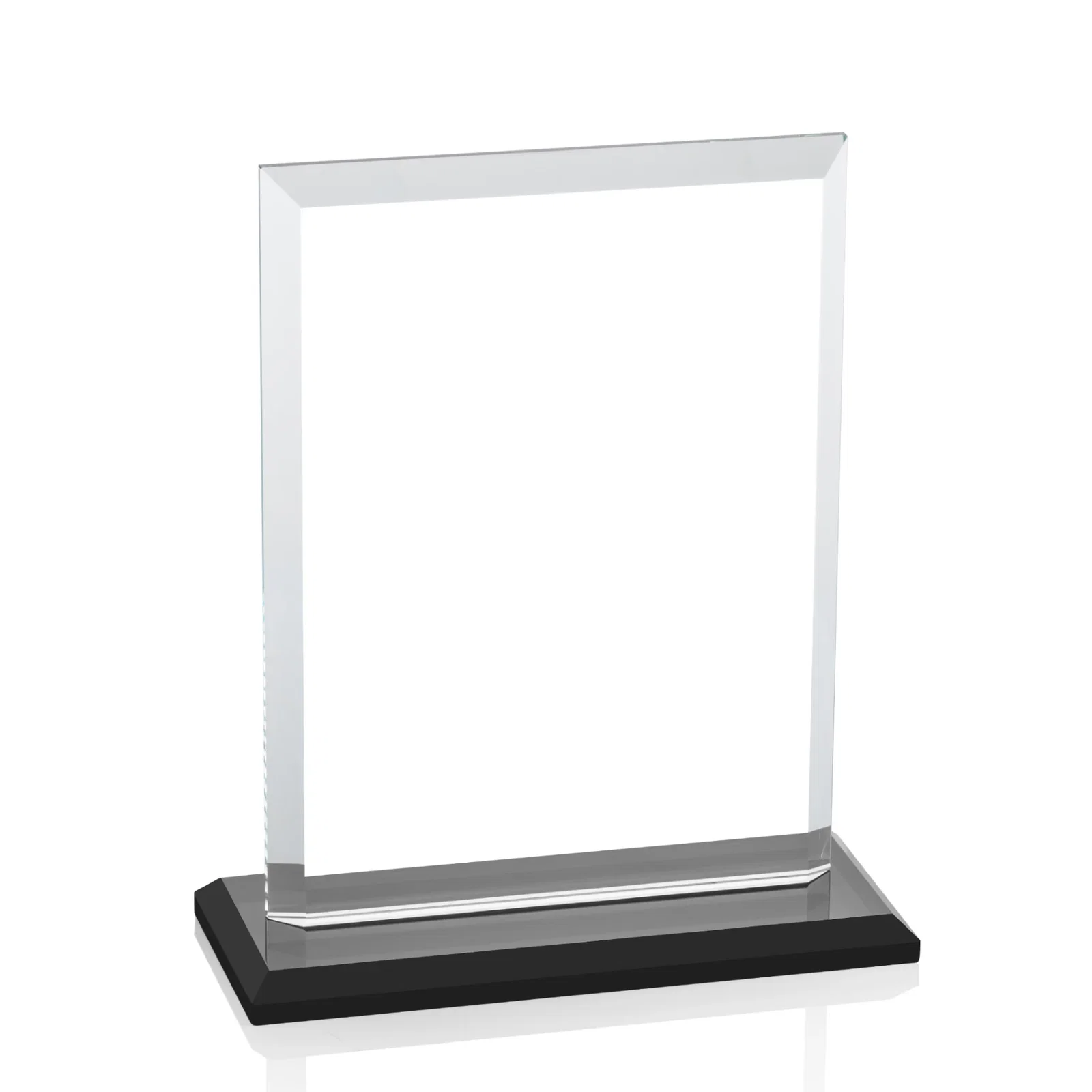 Promotional Starfire Crystal Rectangle Award, Beveled Every Edge, White Base, awards, with your logo for graduation ceremonies