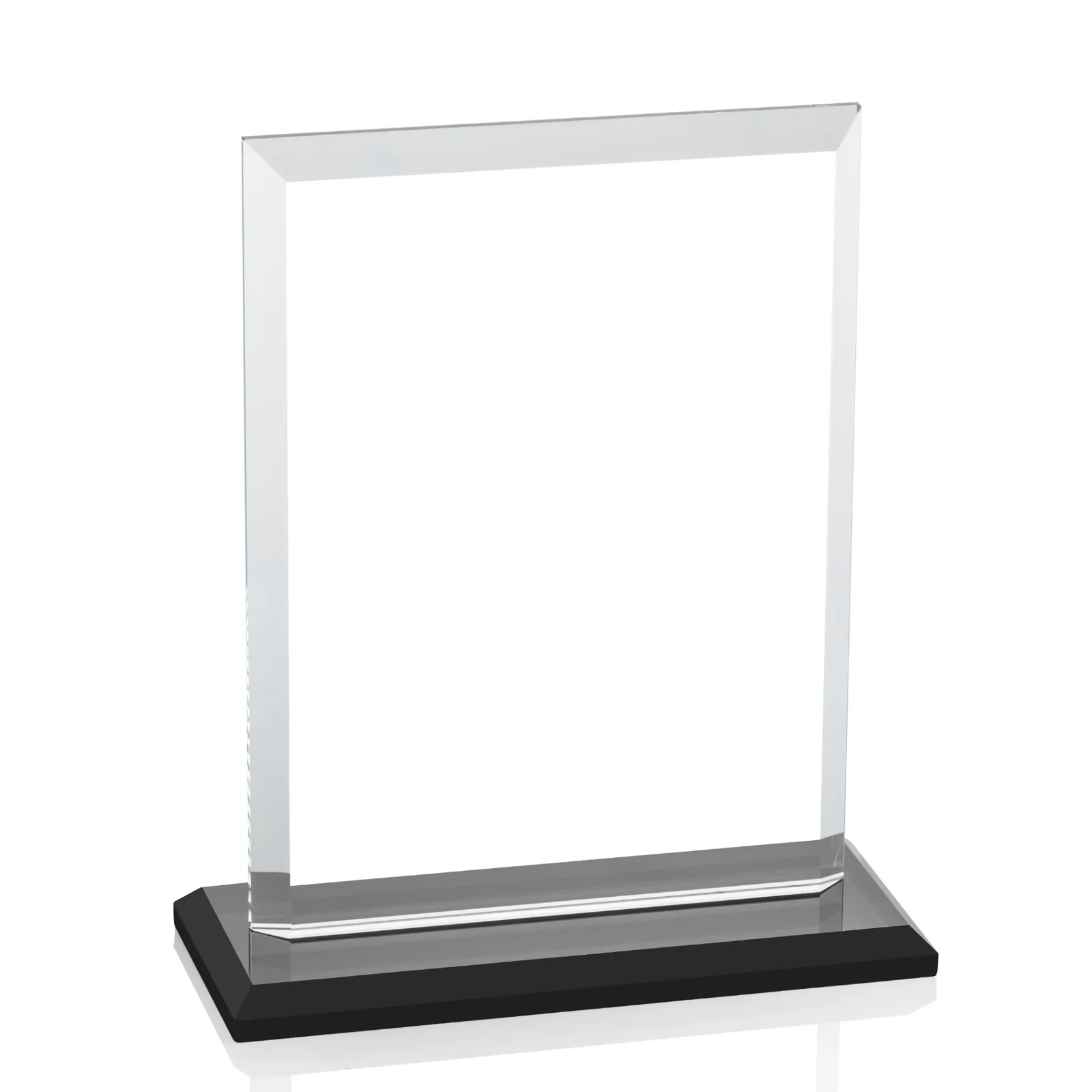 Promotional Starfire Crystal Rectangle Award, Beveled Every Edge, White Base, awards, with your logo for safety achievement programs