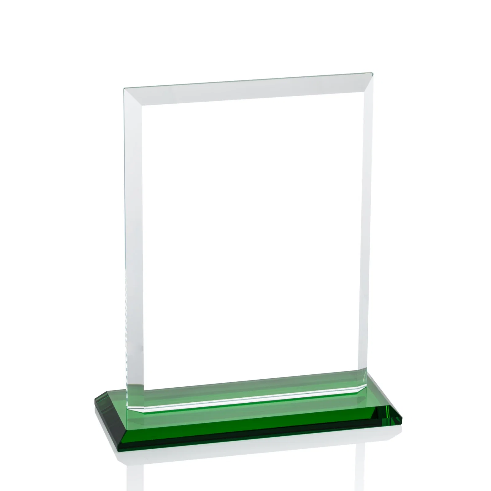 Branded Starfire Crystal Rectangle Award, Beveled Every Edge, White Base, awards, with your logo for volunteer appreciation