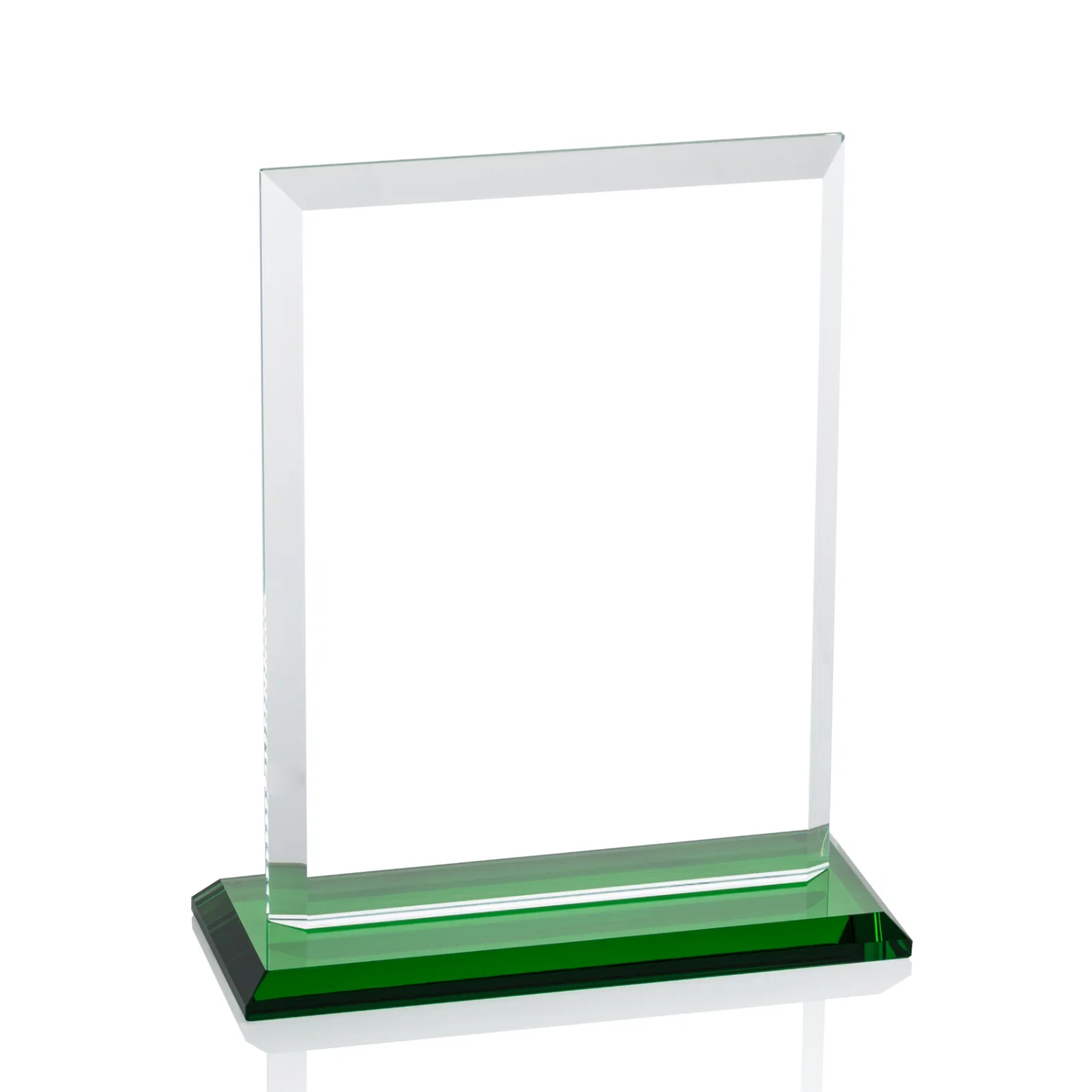 Branded Starfire Crystal Rectangle Award, Beveled Every Edge, White Base, awards, with your logo for dealer and partner awards