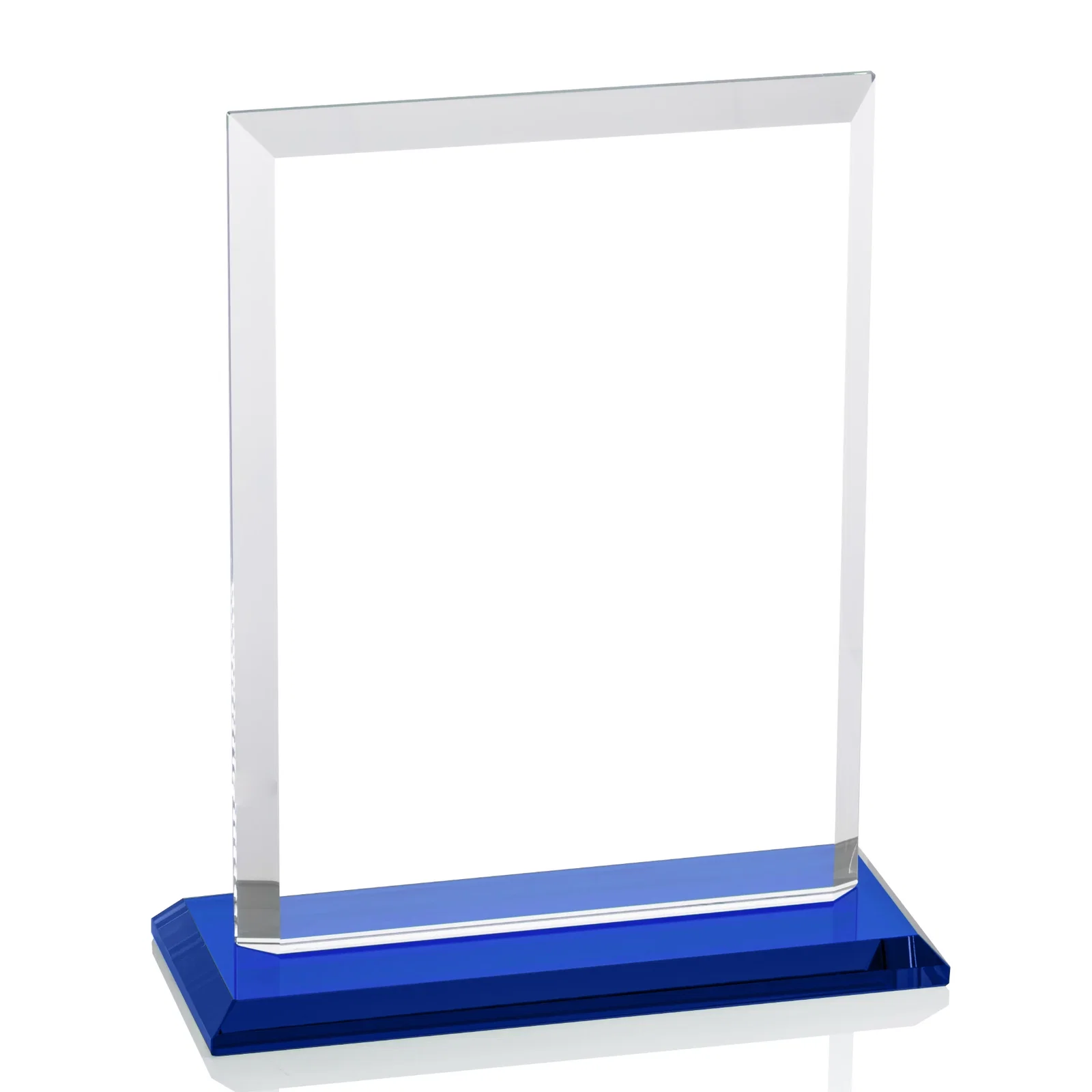 Custom printed Starfire Crystal Rectangle Award, Beveled Every Edge, White Base, awards, with your logo for team milestone celebrations