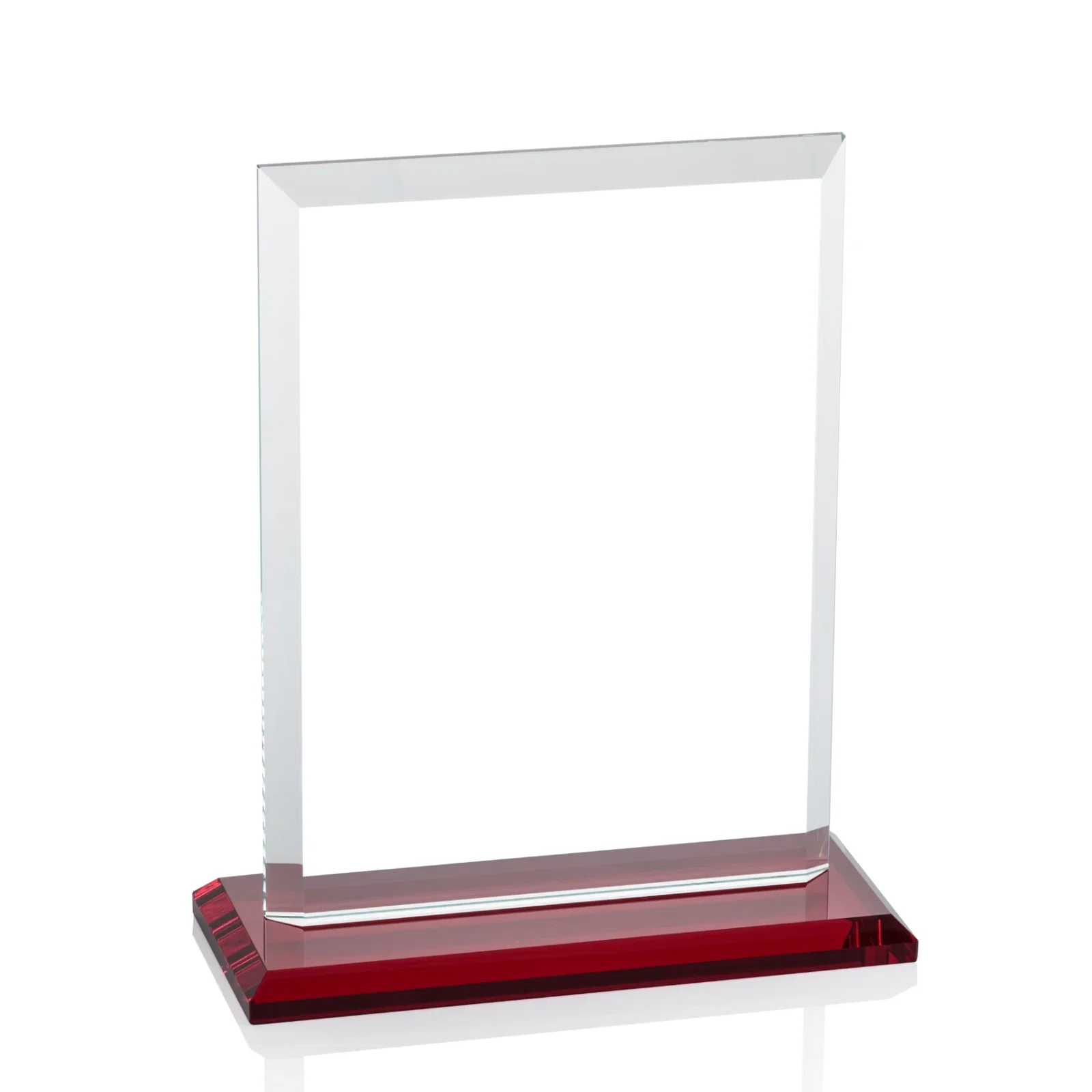 Custom printed Starfire Crystal Rectangle Award, Beveled Every Edge, White Base, awards, with your logo for safety achievement programs