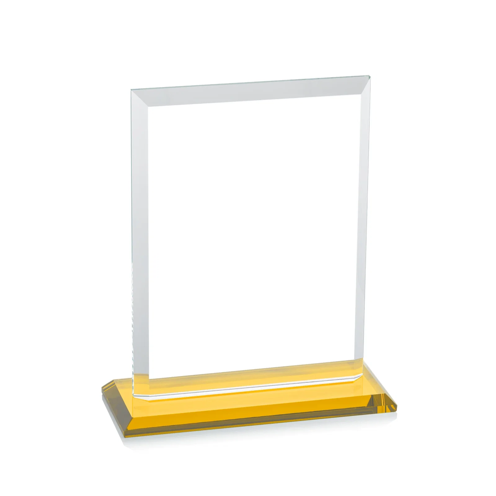 Customized Starfire Crystal Rectangle Award, Beveled Every Edge, White Base, awards, with your logo for volunteer appreciation
