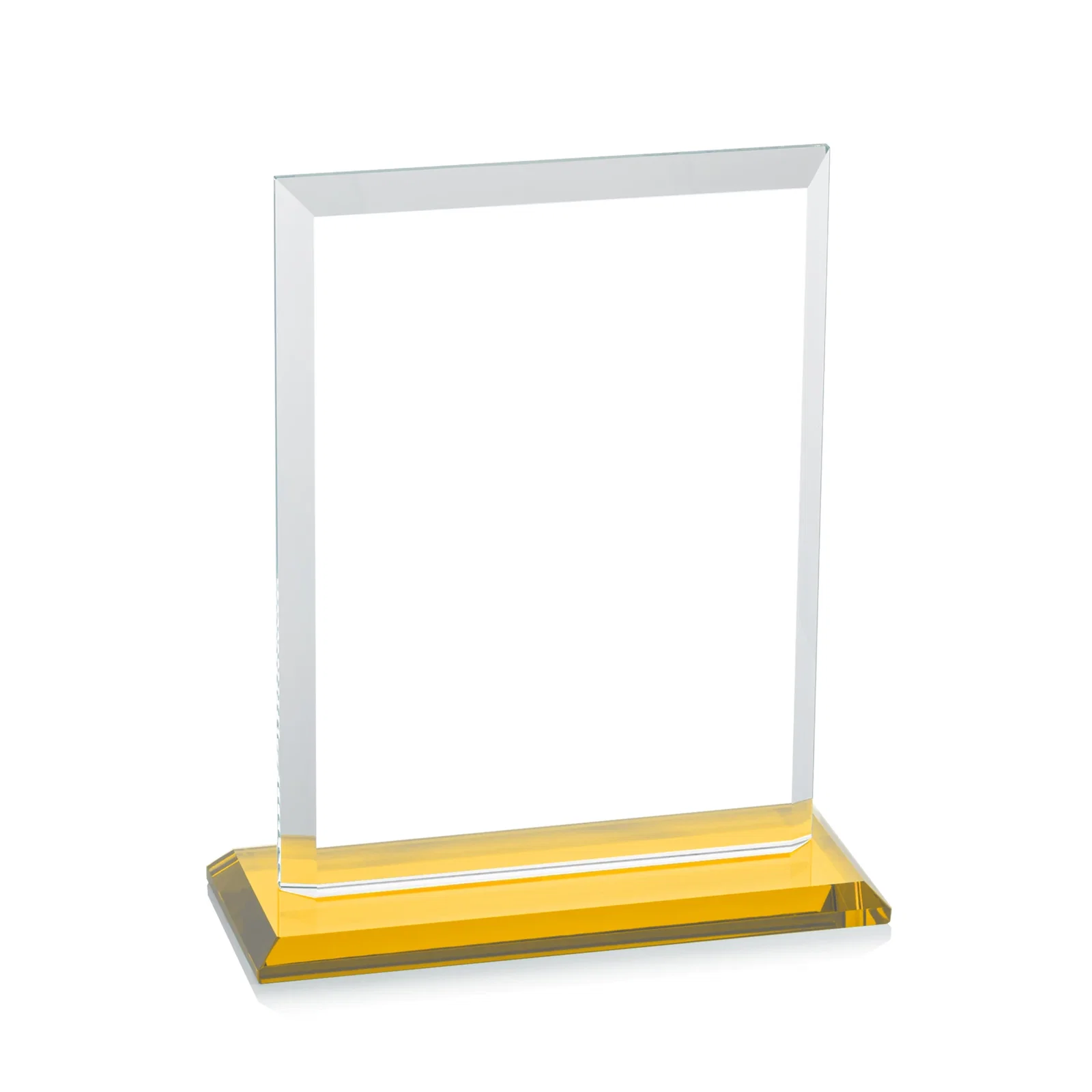 Customized Starfire Crystal Rectangle Award, Beveled Every Edge, White Base, awards, with your logo for dealer and partner awards