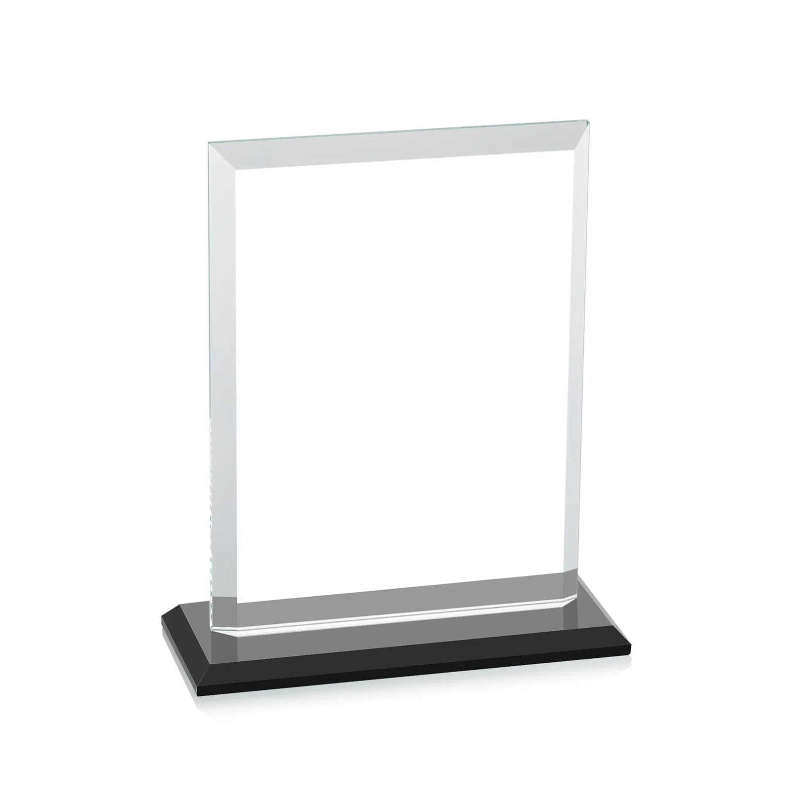 Custom engraved Starfire Crystal Rectangle Award, Beveled Every Edge, White Base, awards, with your logo for graduation ceremonies