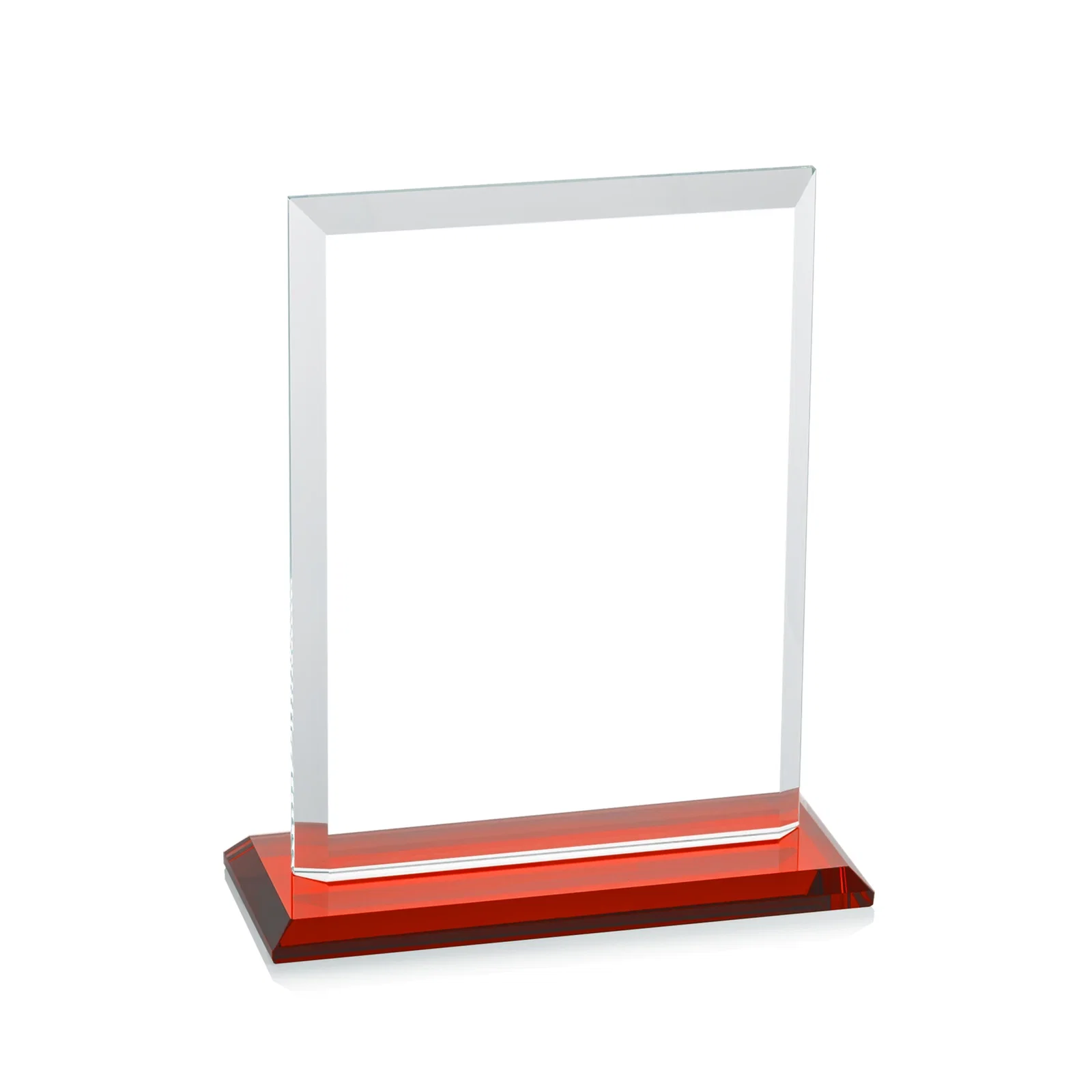 Custom Starfire Crystal Rectangle Award, Beveled Every Edge, White Base, awards, with your company name for team milestone celebrations