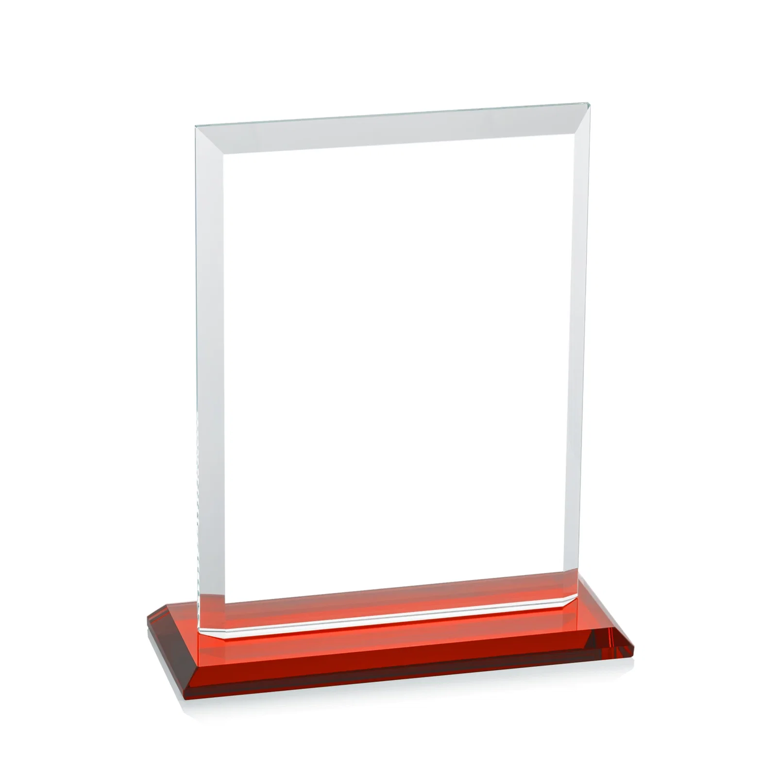 Custom Starfire Crystal Rectangle Award, Beveled Every Edge, White Base, awards, with your company name for donor appreciation