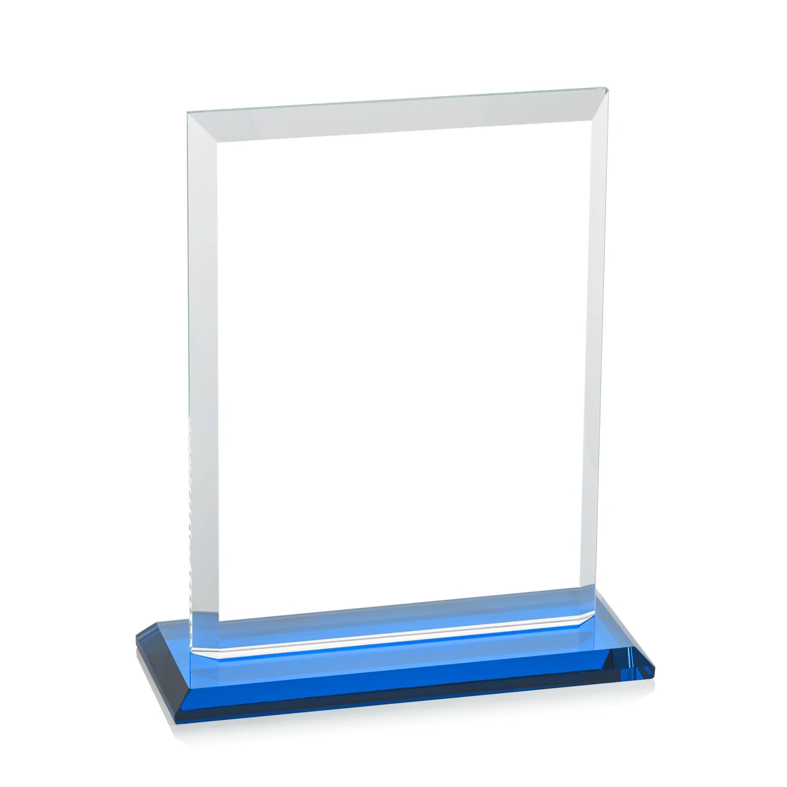 Personalized Starfire Crystal Rectangle Award, Beveled Every Edge, White Base, awards, with your company name for employee recognition