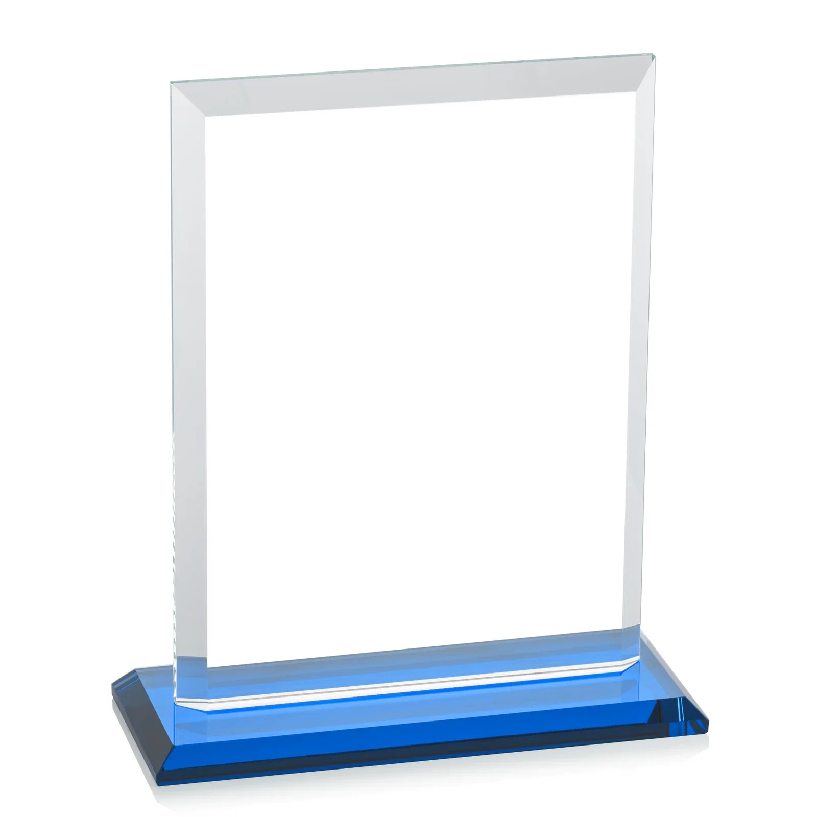 Personalized Starfire Crystal Rectangle Award, Beveled Every Edge, White Base, awards, with your company name for service anniversary gifts