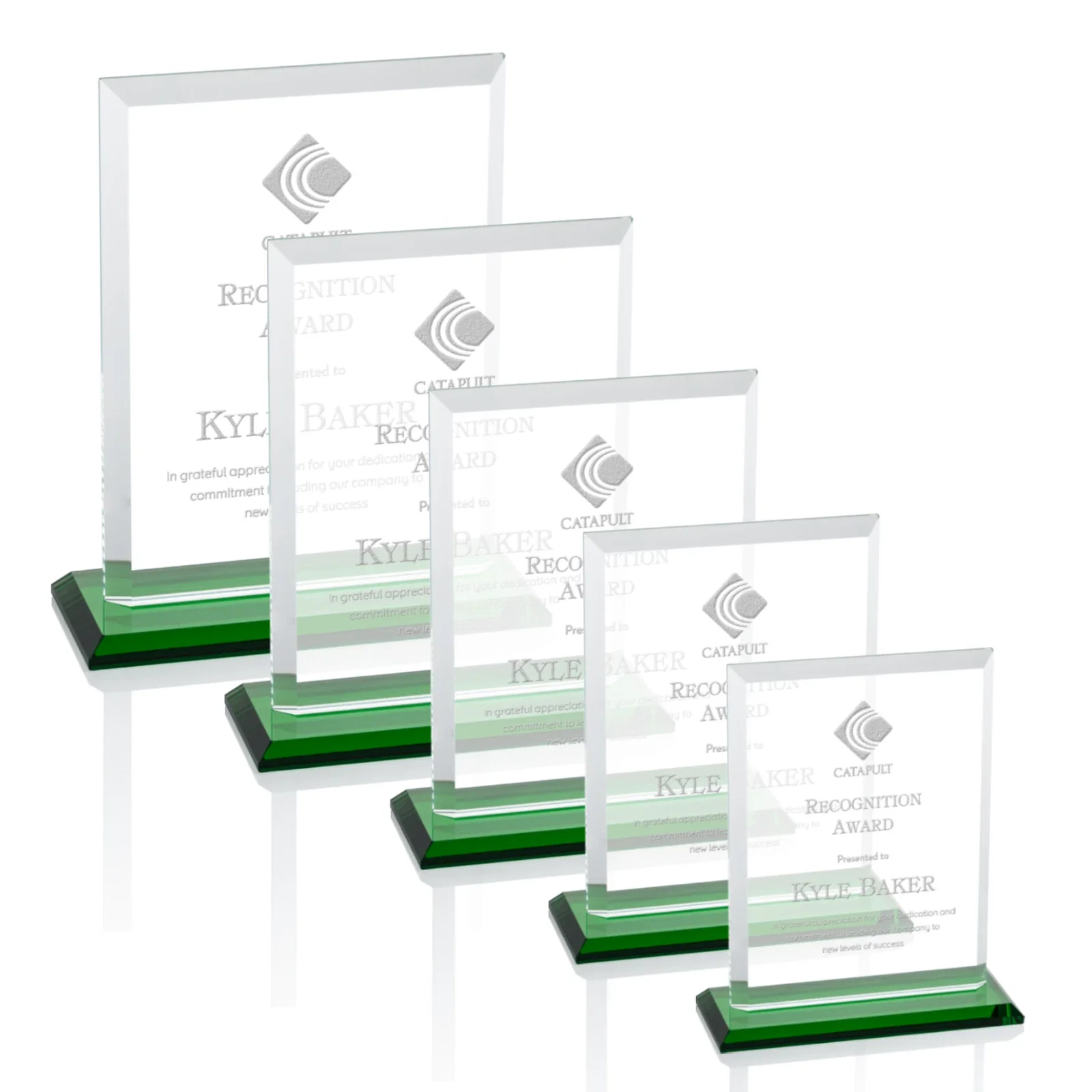 Promotional Starfire Crystal Rectangle Award, Beveled Every Edge, White Base, awards for employee recognition