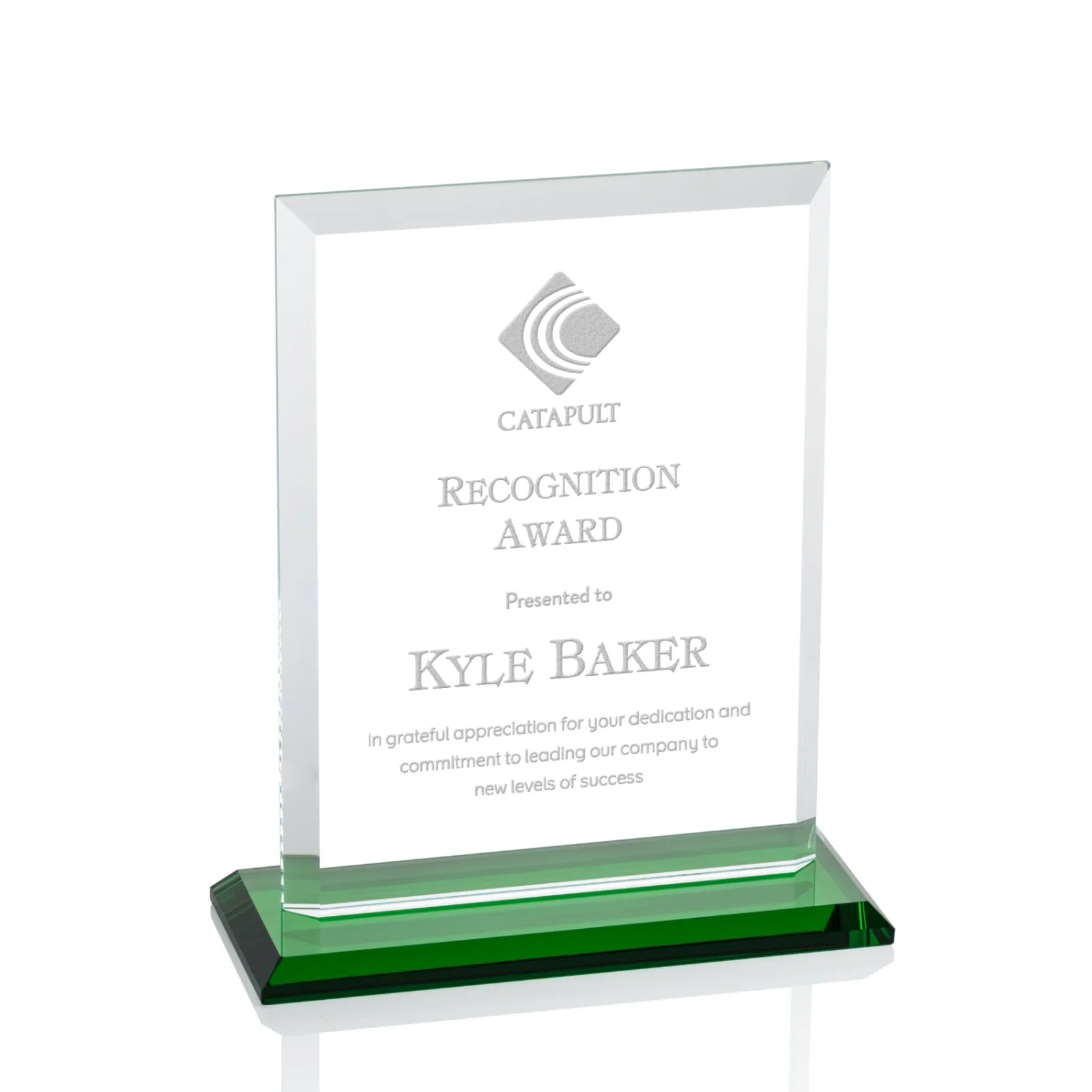 Promotional Starfire Crystal Rectangle Award, Beveled Every Edge, White Base, awards for service anniversary gifts