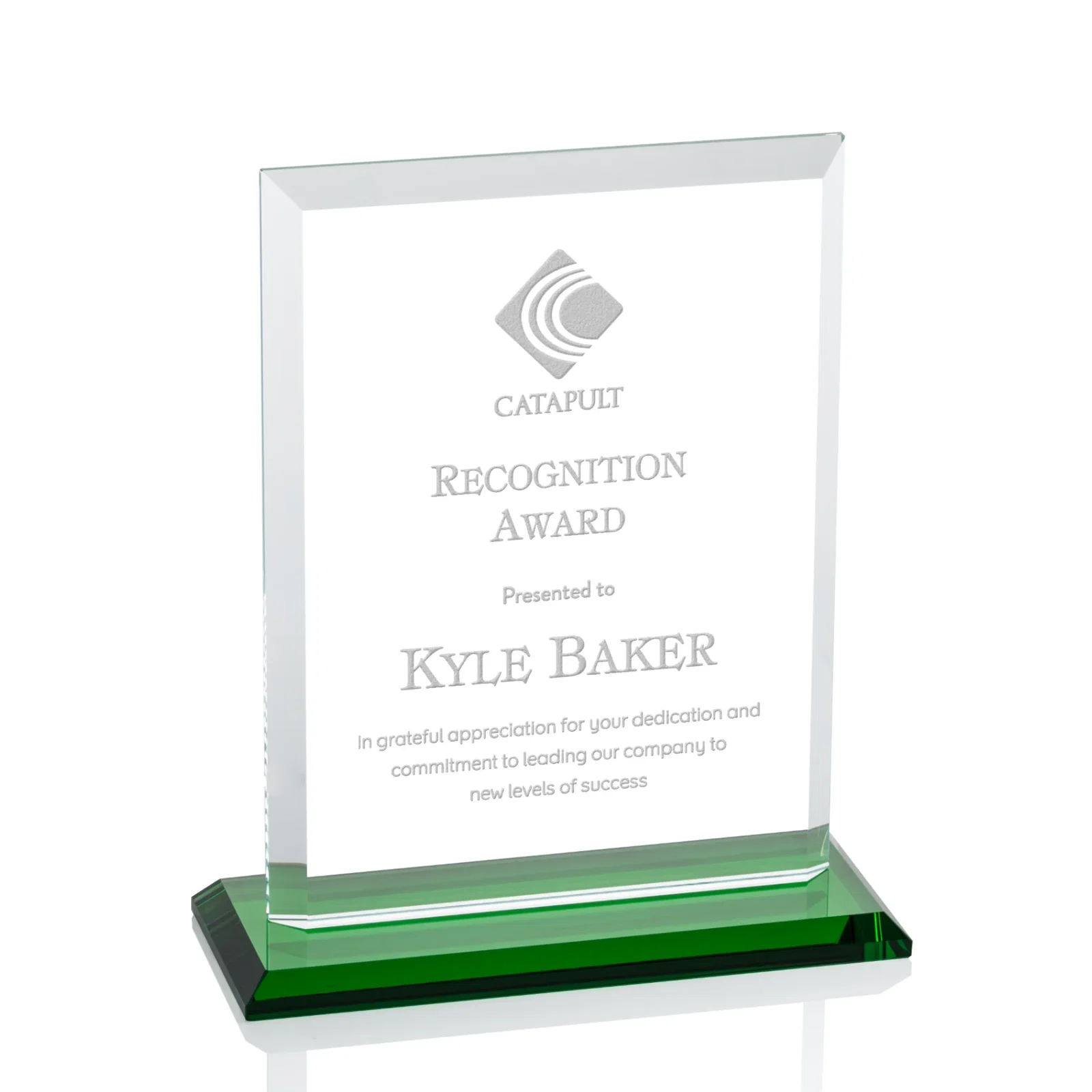 Promotional Starfire Crystal Rectangle Award, Beveled Every Edge, White Base, awards for sales achievement awards