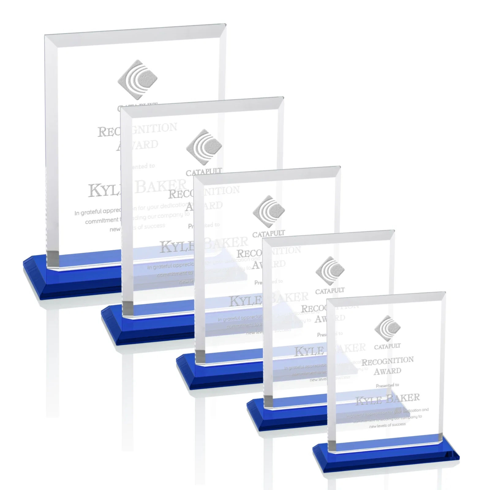 Promotional Starfire Crystal Rectangle Award, Beveled Every Edge, White Base, awards for donor appreciation