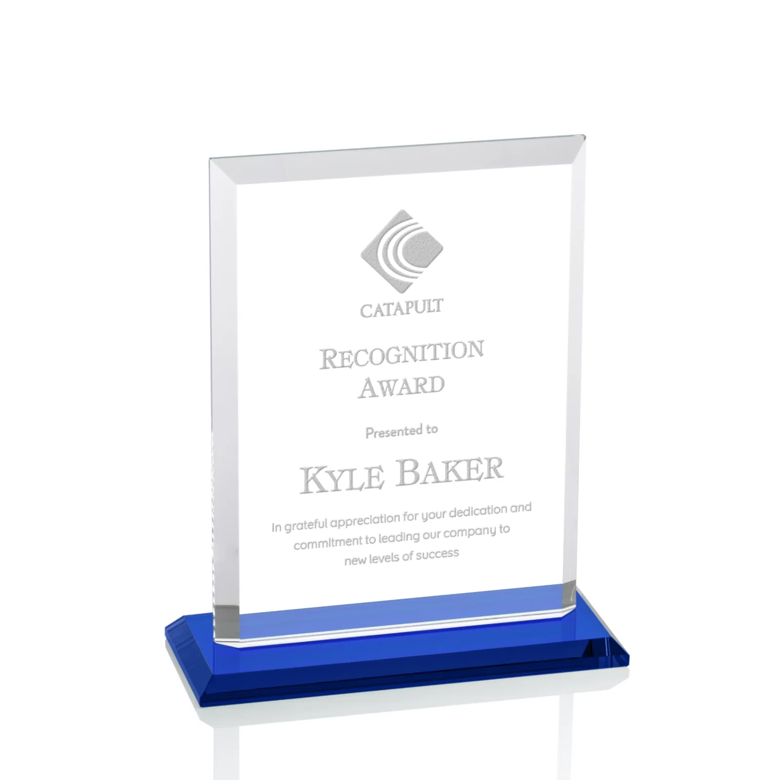 Promotional Starfire Crystal Rectangle Award, Beveled Every Edge, White Base, awards for graduation ceremonies