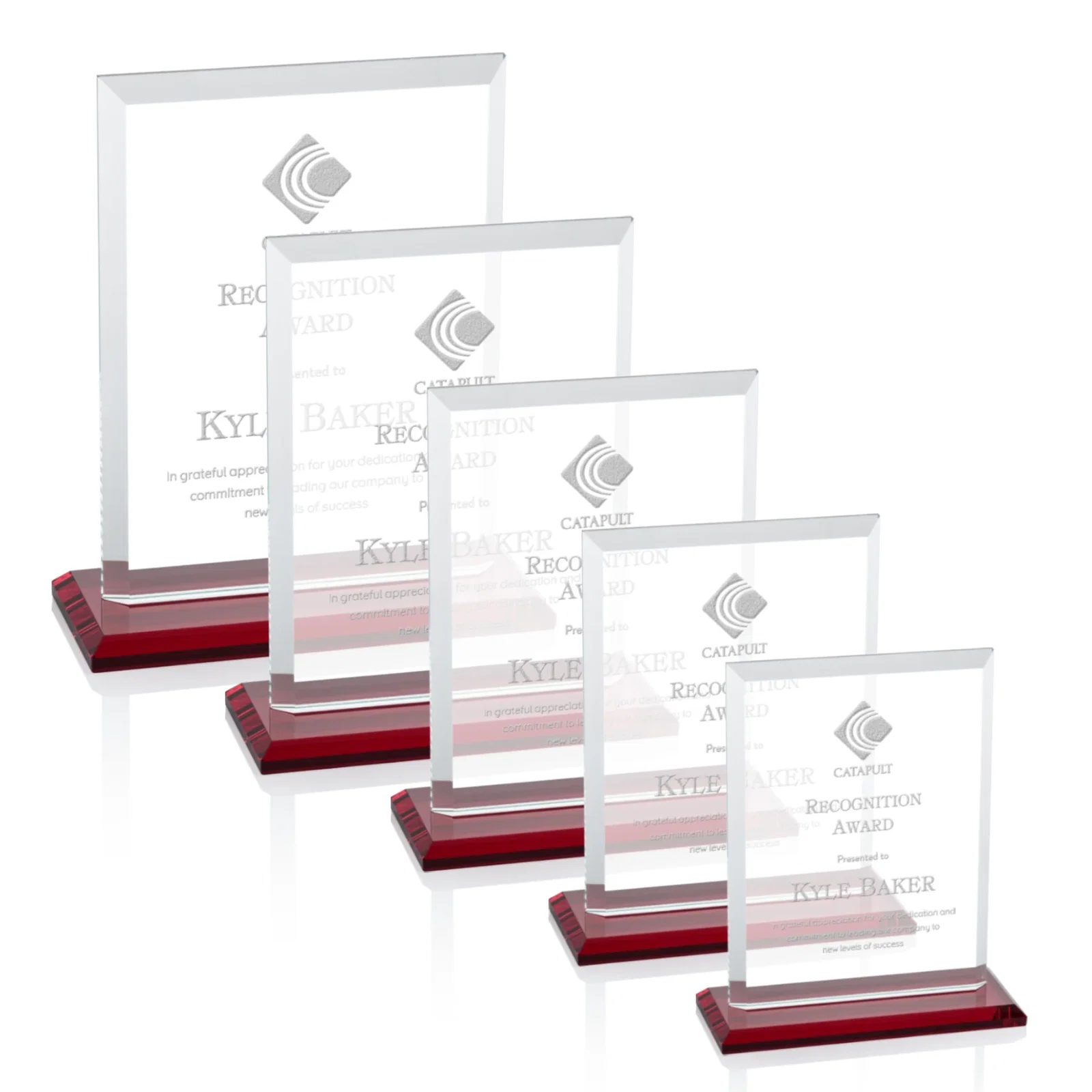 Branded Starfire Crystal Rectangle Award, Beveled Every Edge, White Base, awards for employee recognition