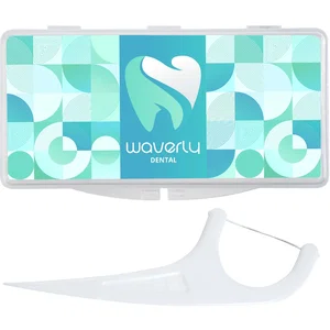 Dental Floss Picks, 10-Pack, Plastic Case, Full-Color Label