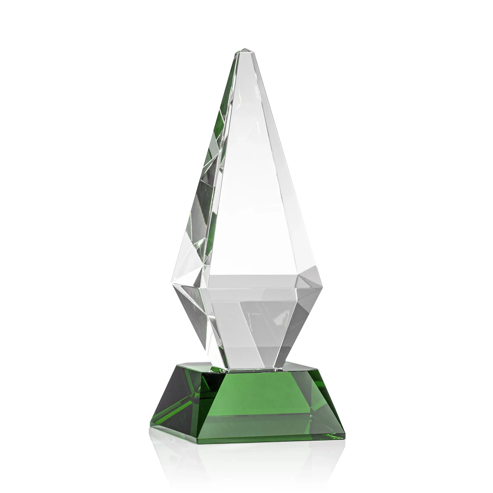 Personalized Optical Crystal Diamond Award with Cascading Bevels on Thick Base for safety achievement programs
