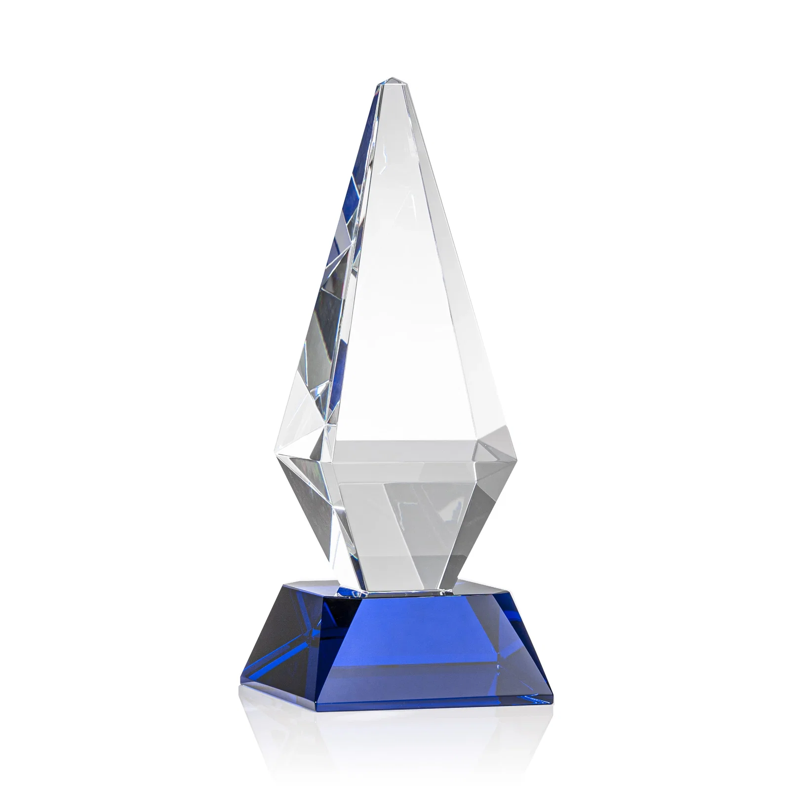 Promotional Optical Crystal Diamond Award with Cascading Bevels on Thick Base for service anniversary gifts
