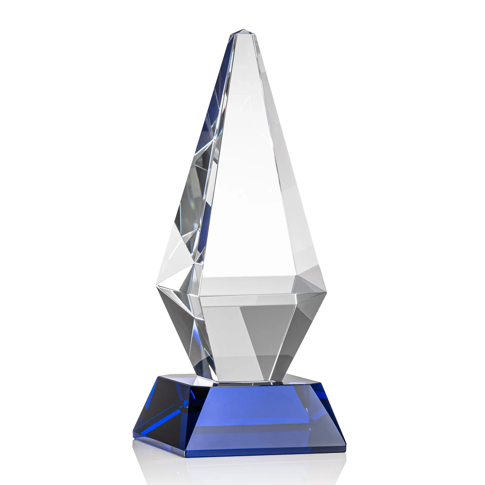 Promotional Optical Crystal Diamond Award with Cascading Bevels on Thick Base for sales achievement awards