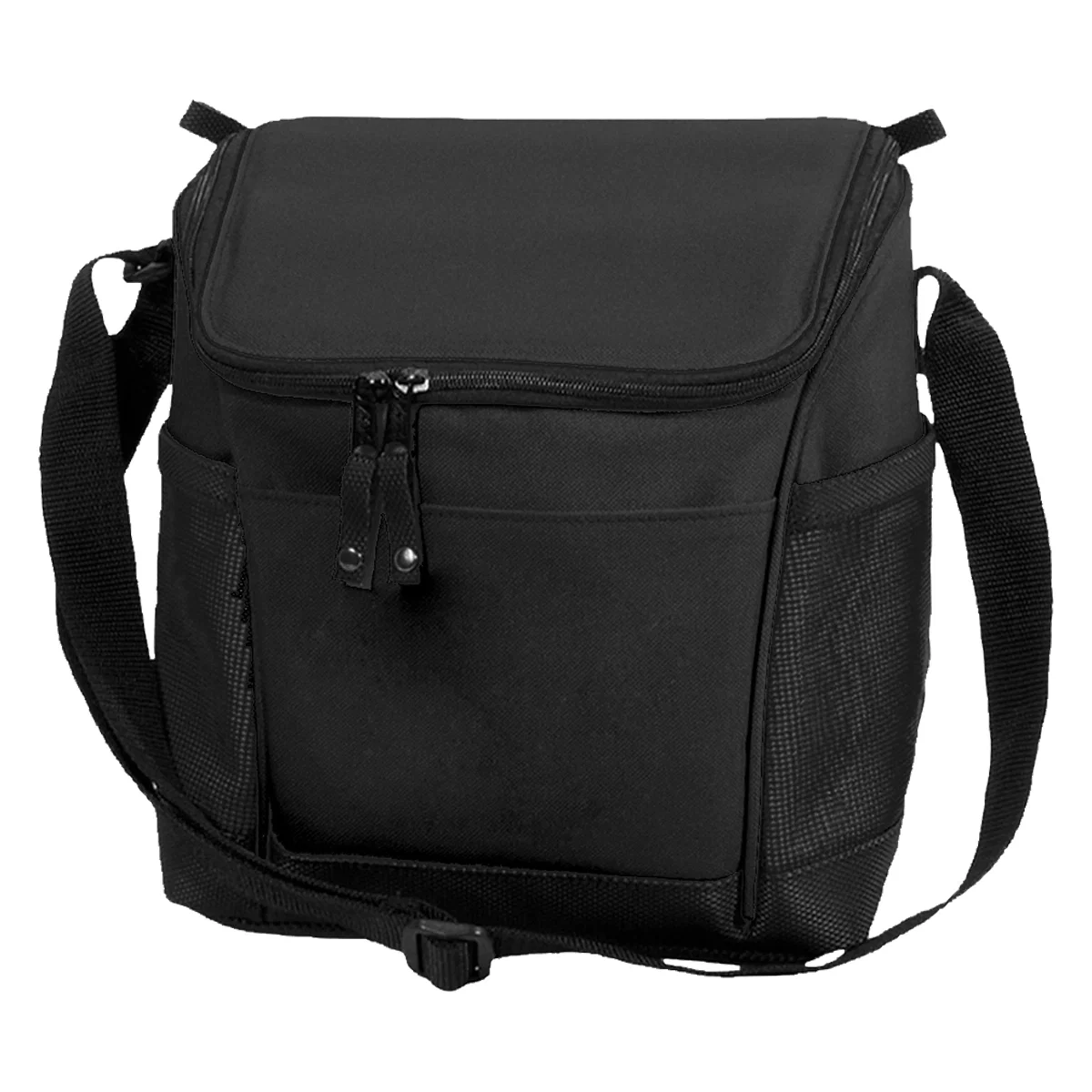 Zippered lid opened to reveal the lined interior