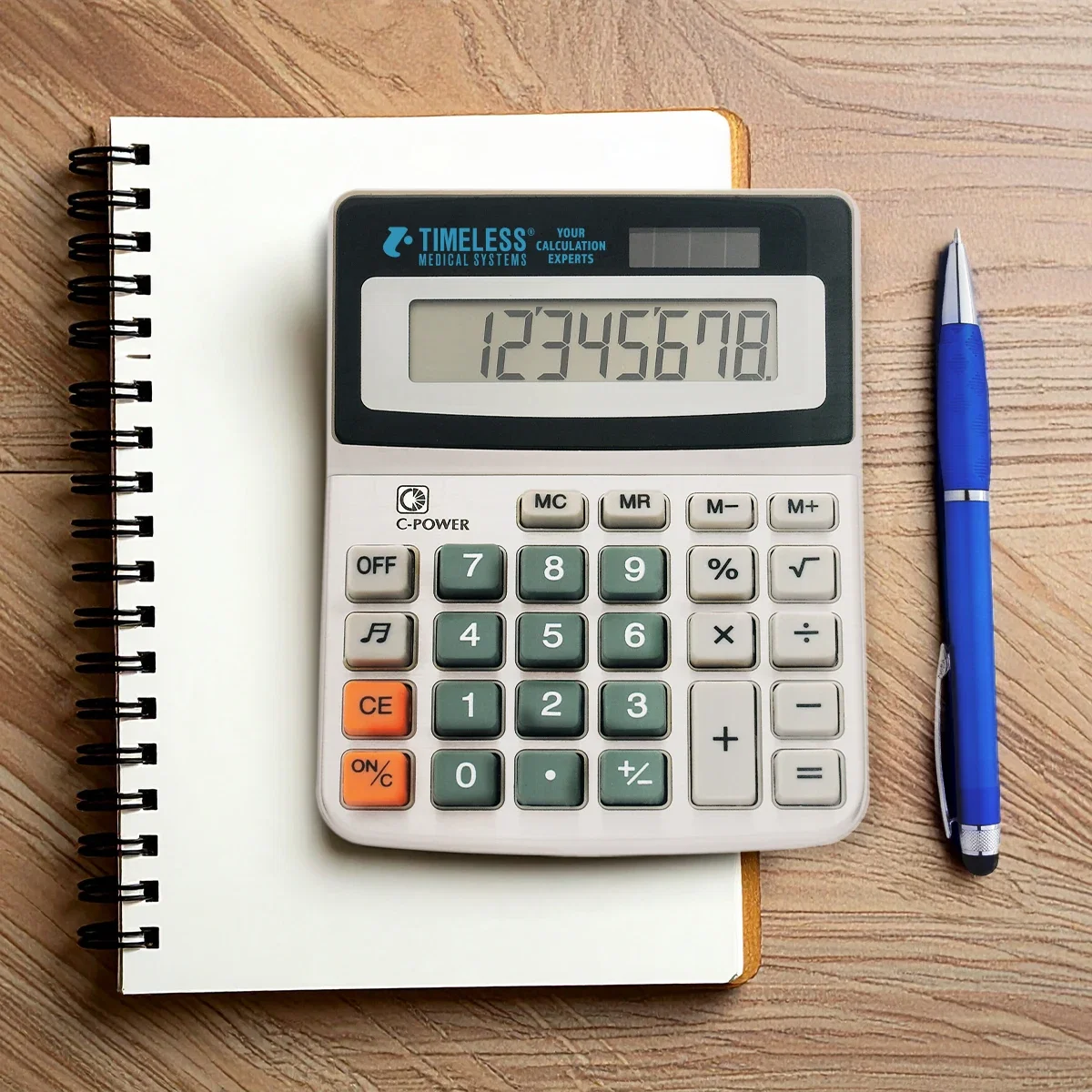 Number keys and screen shown in closer detail