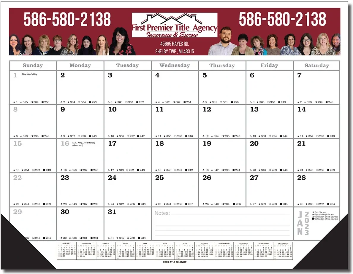 Desk Planner Blotter Calendar (Full Color)