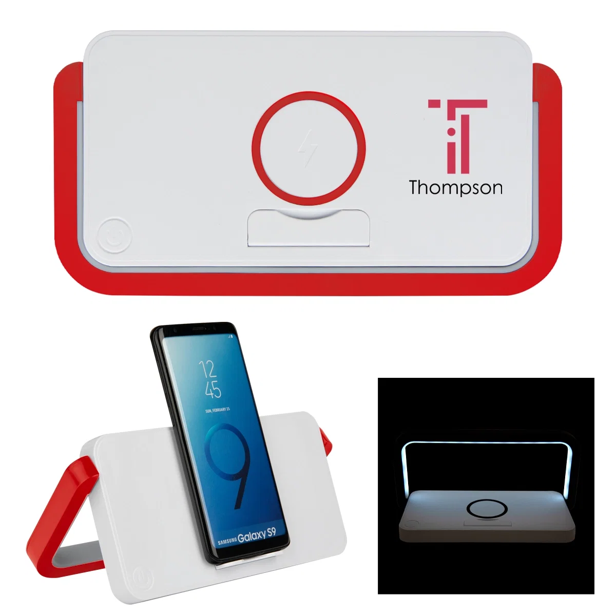 Top-down view of the charging area and slim lamp housing