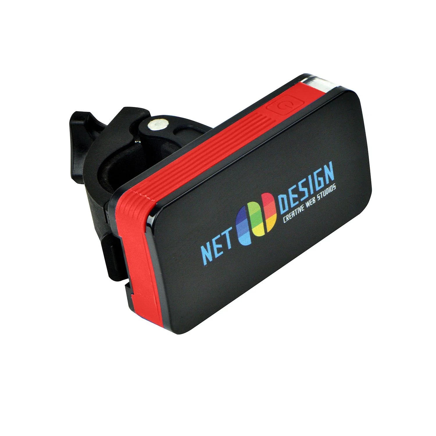 Imprinted Detachable COB Bike Light — Black / Red — view 2
